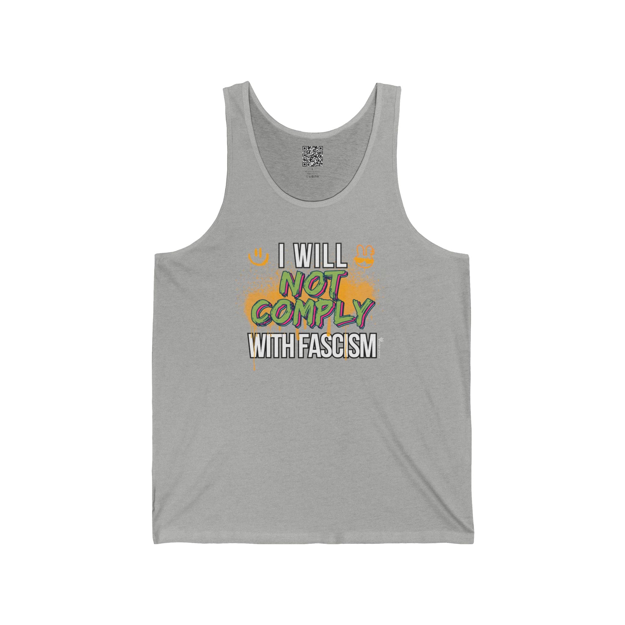 I Will Not Comply With Fascism Tank – Graffiti Protest Tank Top