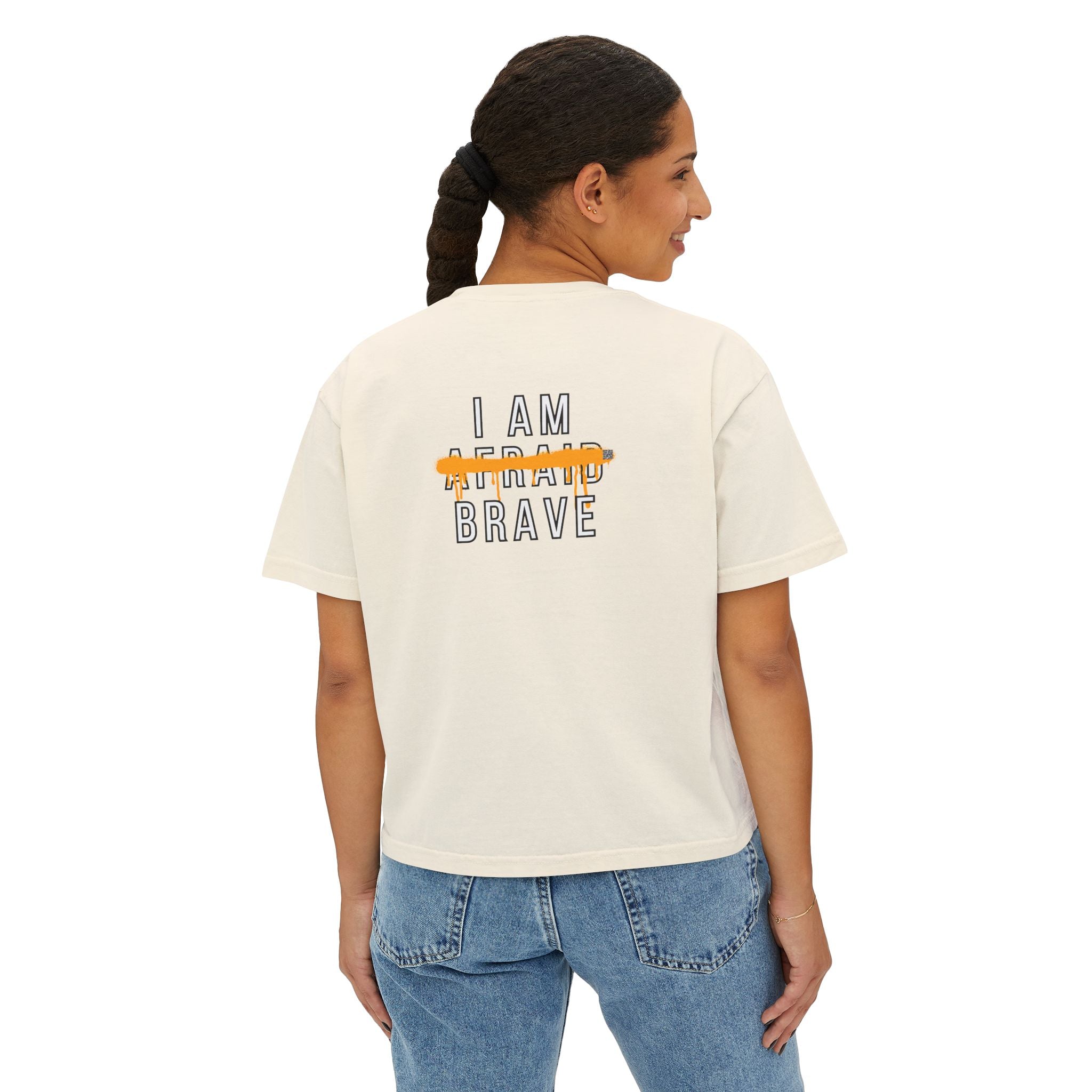 Boxy Crop Tee - I Will Not Comply with Fascism Statement Tee