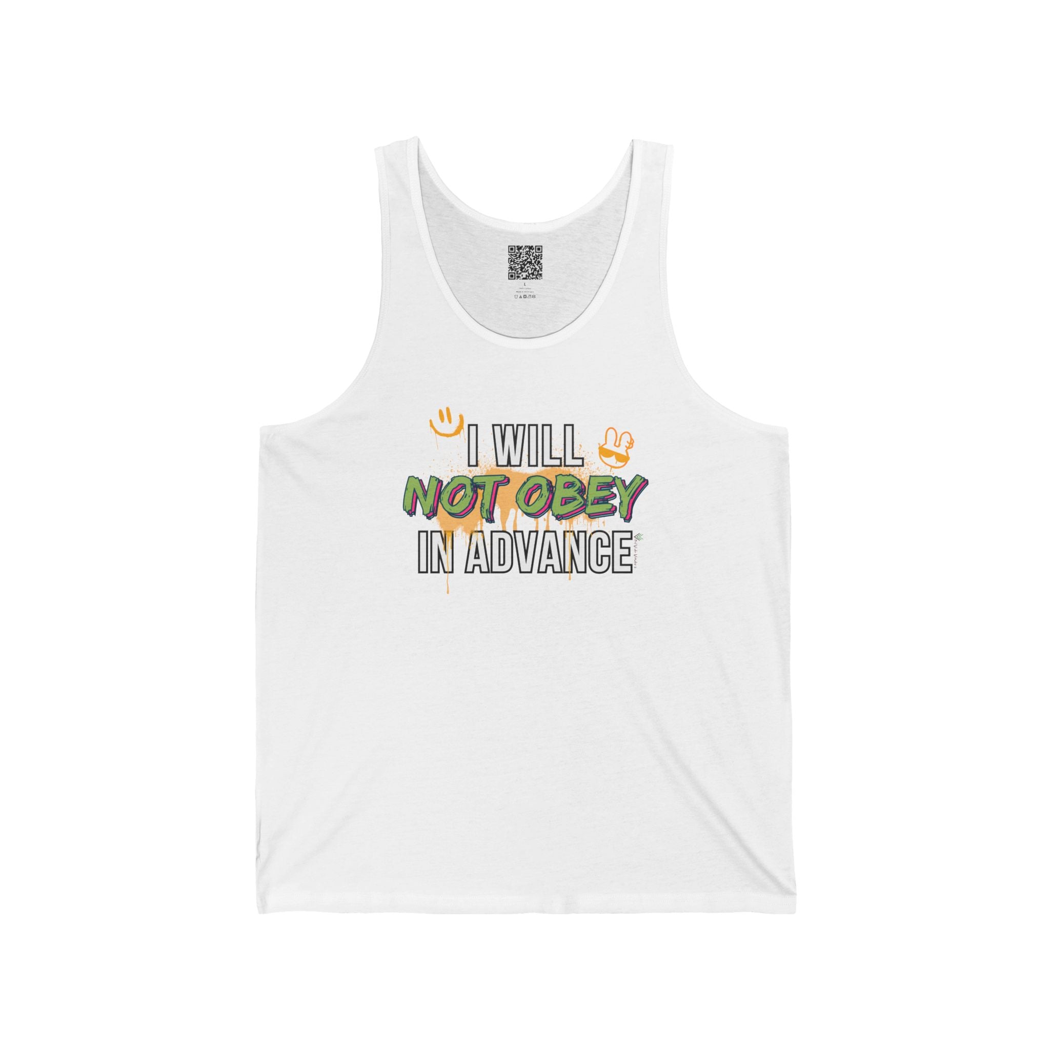 I Will Not Obey in Advance Tank – Graffiti Protest Tank Top