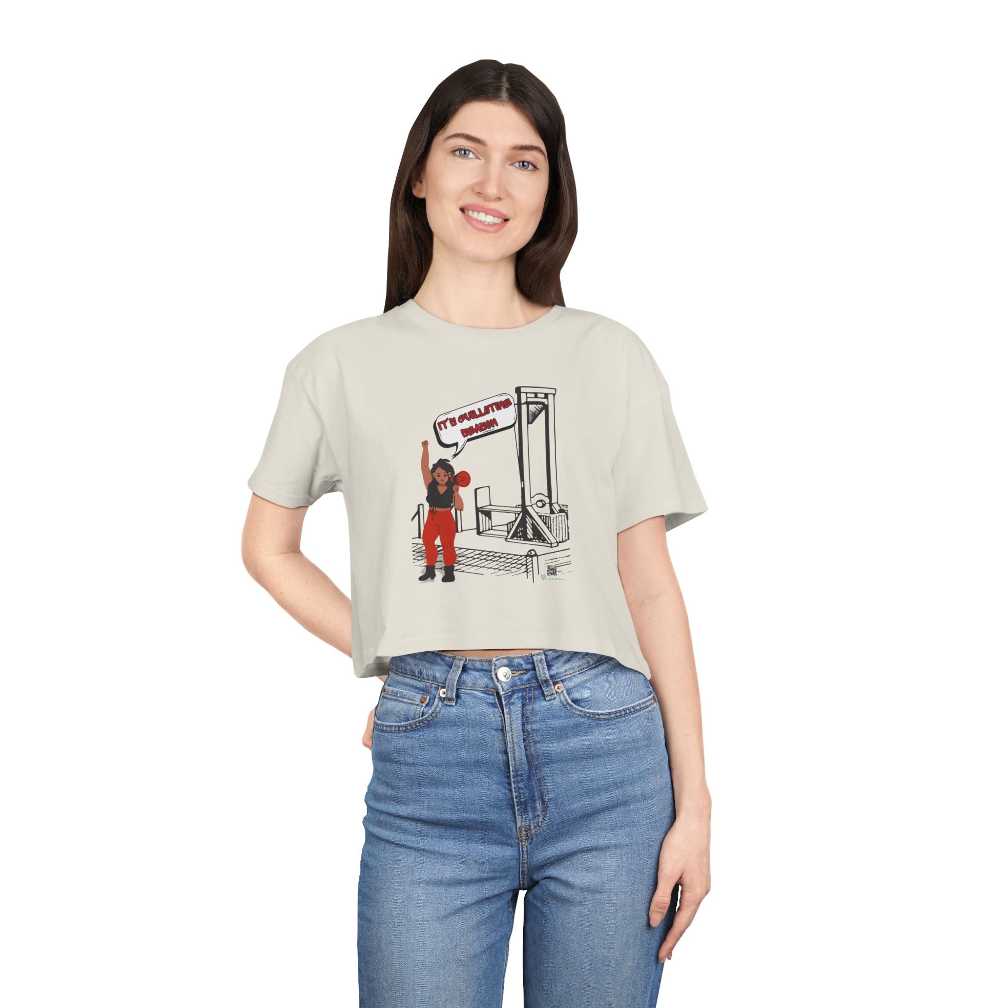 “It’s Guillotine Season” Women’s Crop Tee (Fight Fascism Edition)