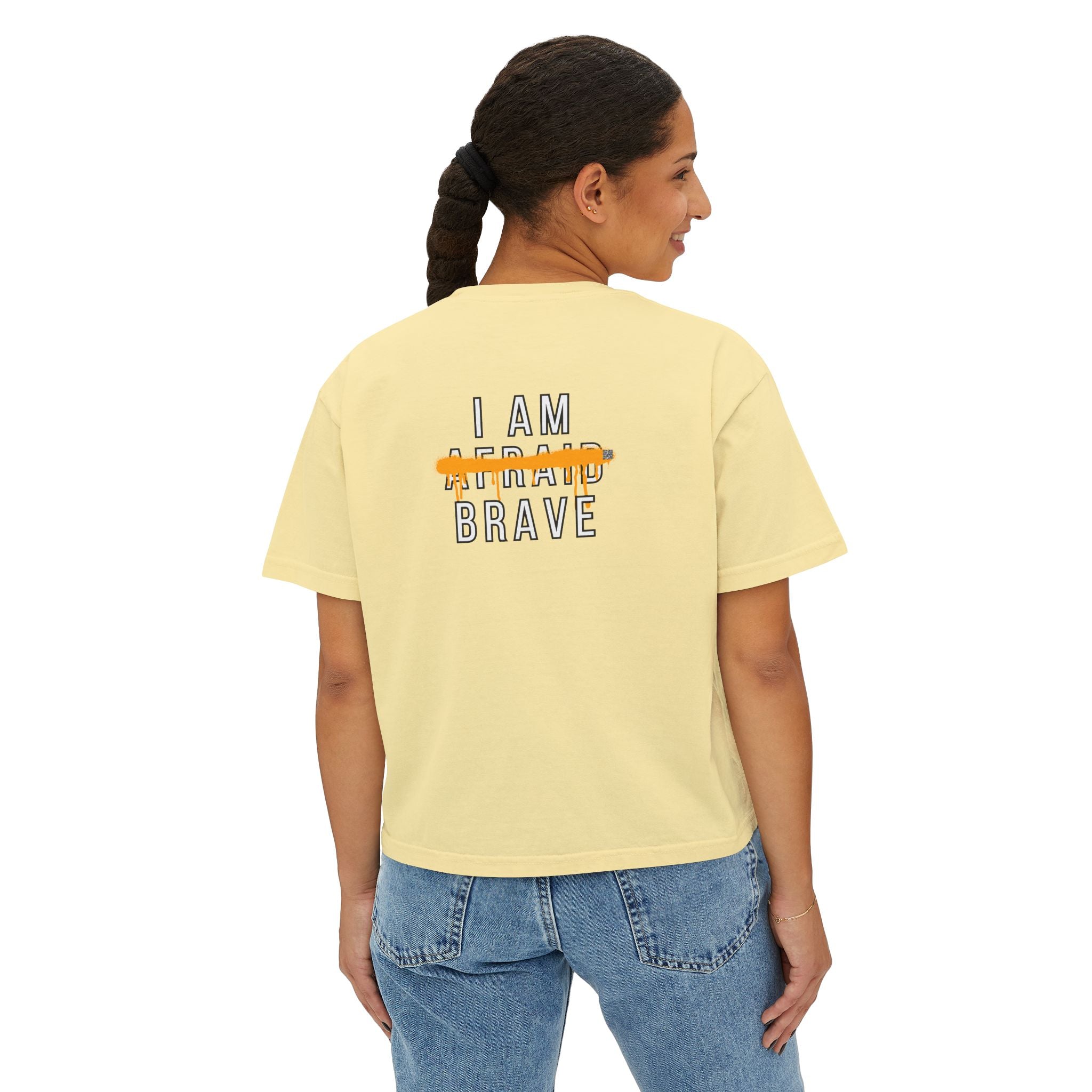 Boxy Crop Tee - I Will Not Obey in Advance Statement Tee