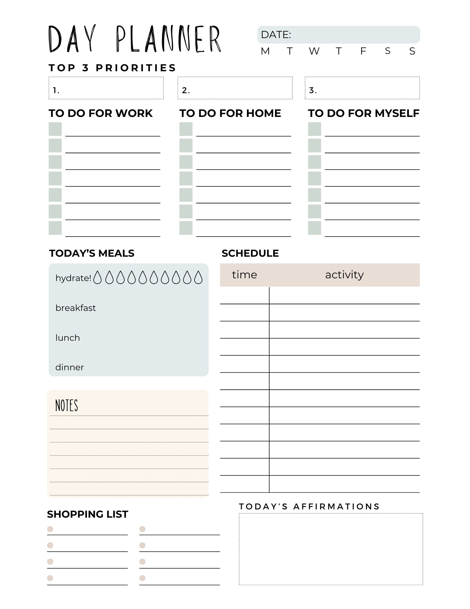 Radical Self-Care and Day Planner