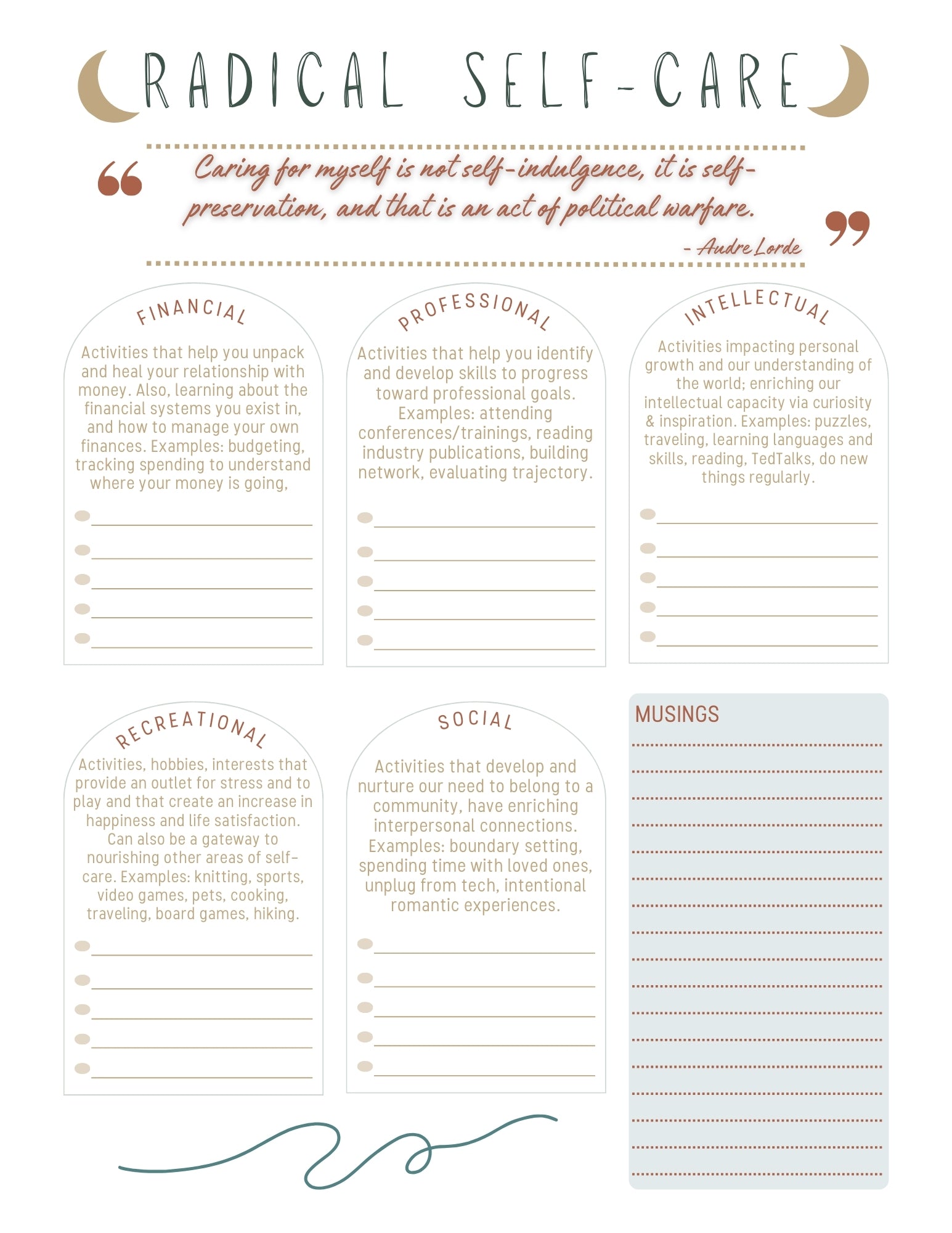 Radical Self-Care and Day Planner