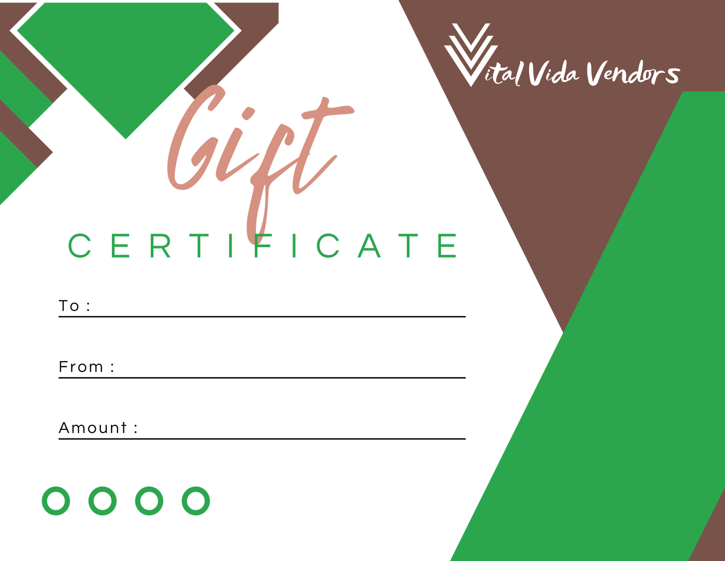 Vital Vida Vendors Gift Card ** Empower Community with Every Purchase!**