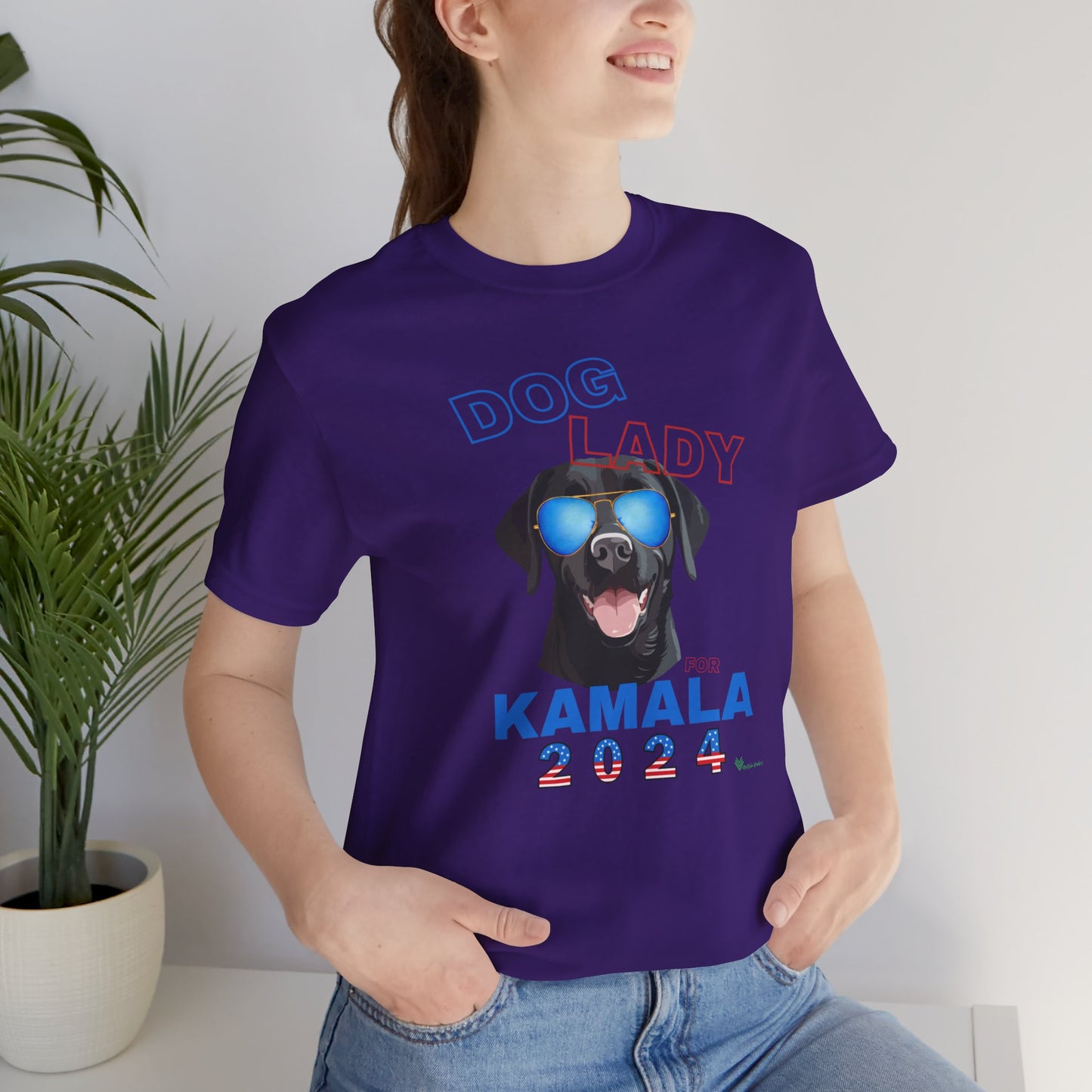 Dog Lady For Kamala Jersey Tee- Black Lab, One-Sided Design