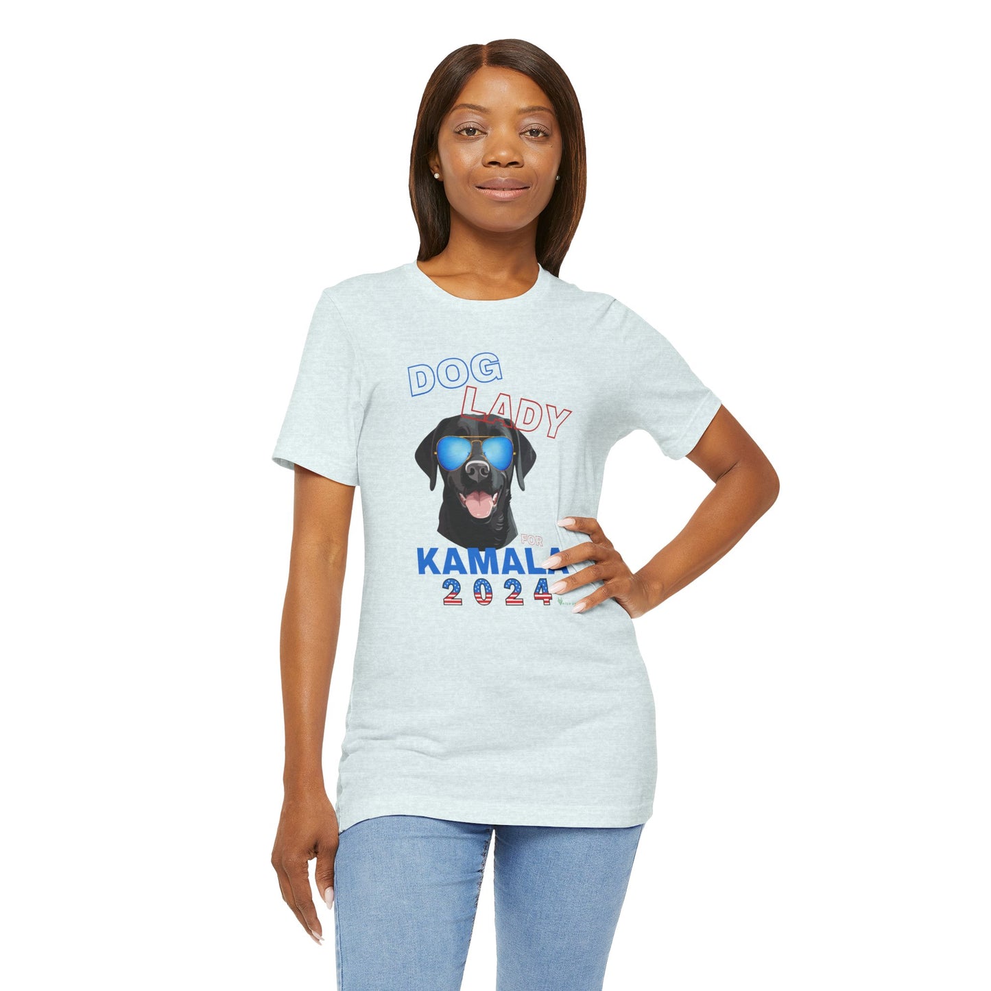 Dog Lady For Kamala Jersey Tee- Black Lab, One-Sided Design