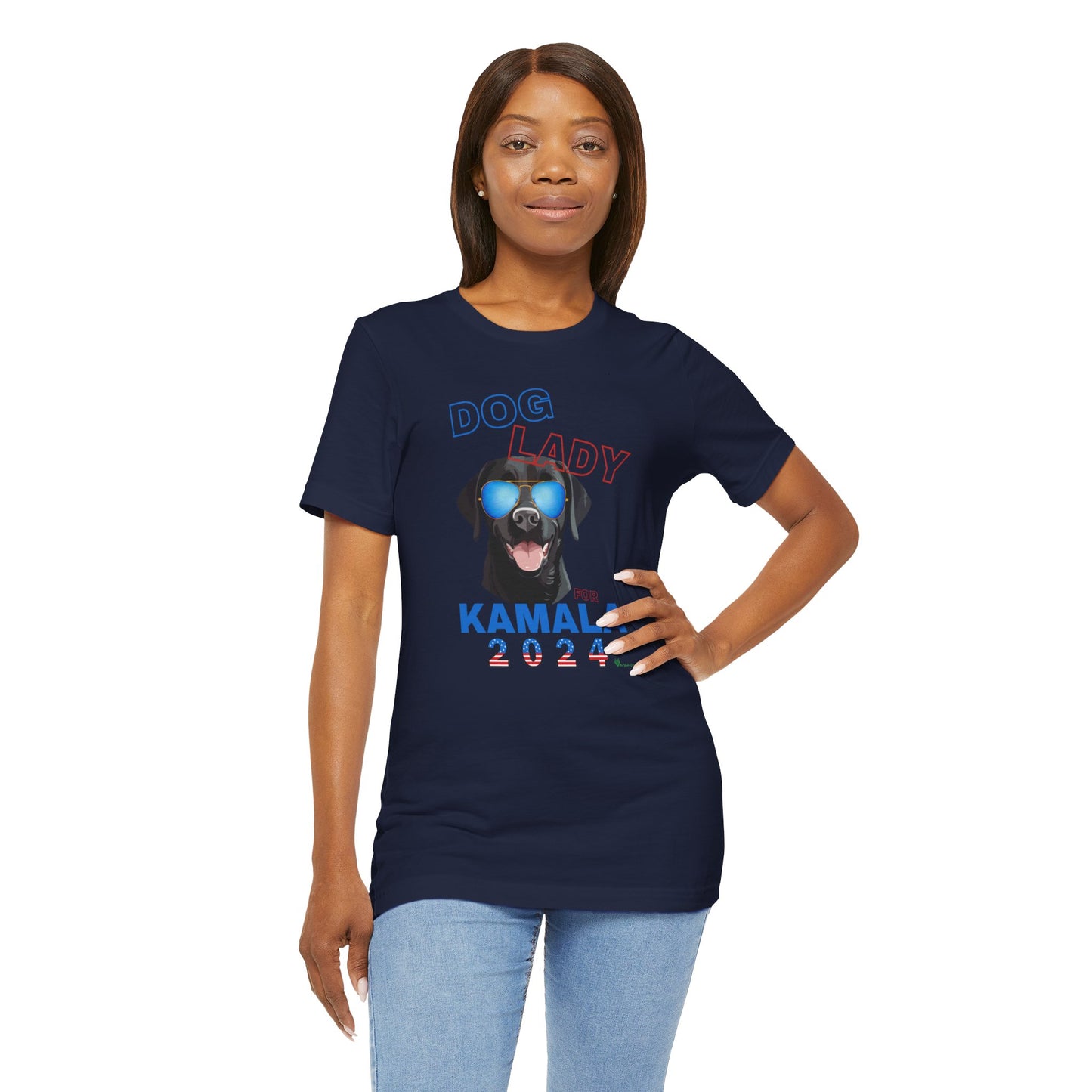 Dog Lady For Kamala Jersey Tee- Black Lab, One-Sided Design