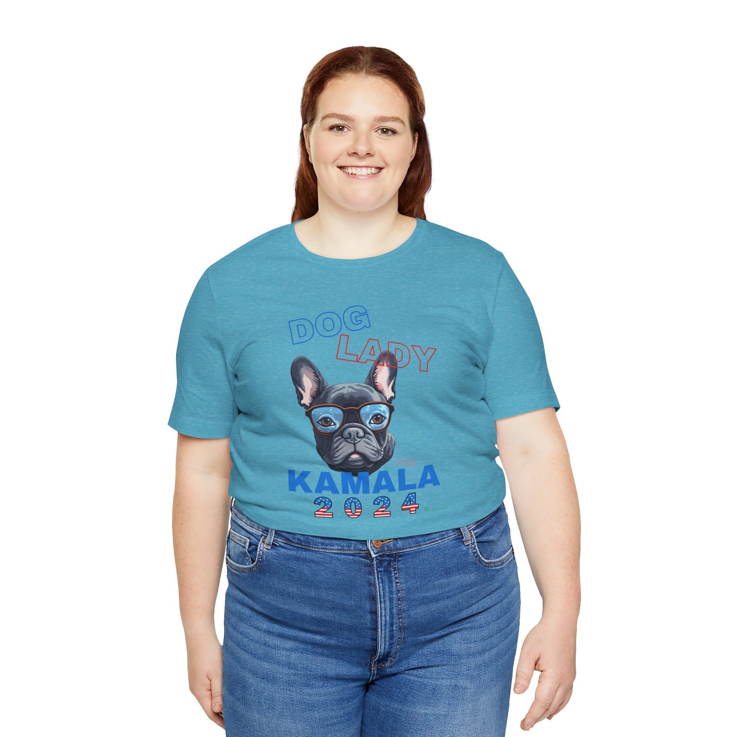 Dog Lady For Kamala Jersey Tee- Frenchie, One-Sided Design