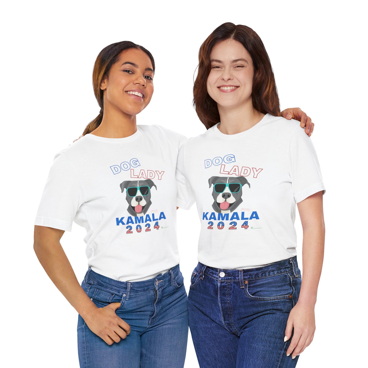 Dog Lady For Kamala Jersey Tee- Pittie, Double Sided Design