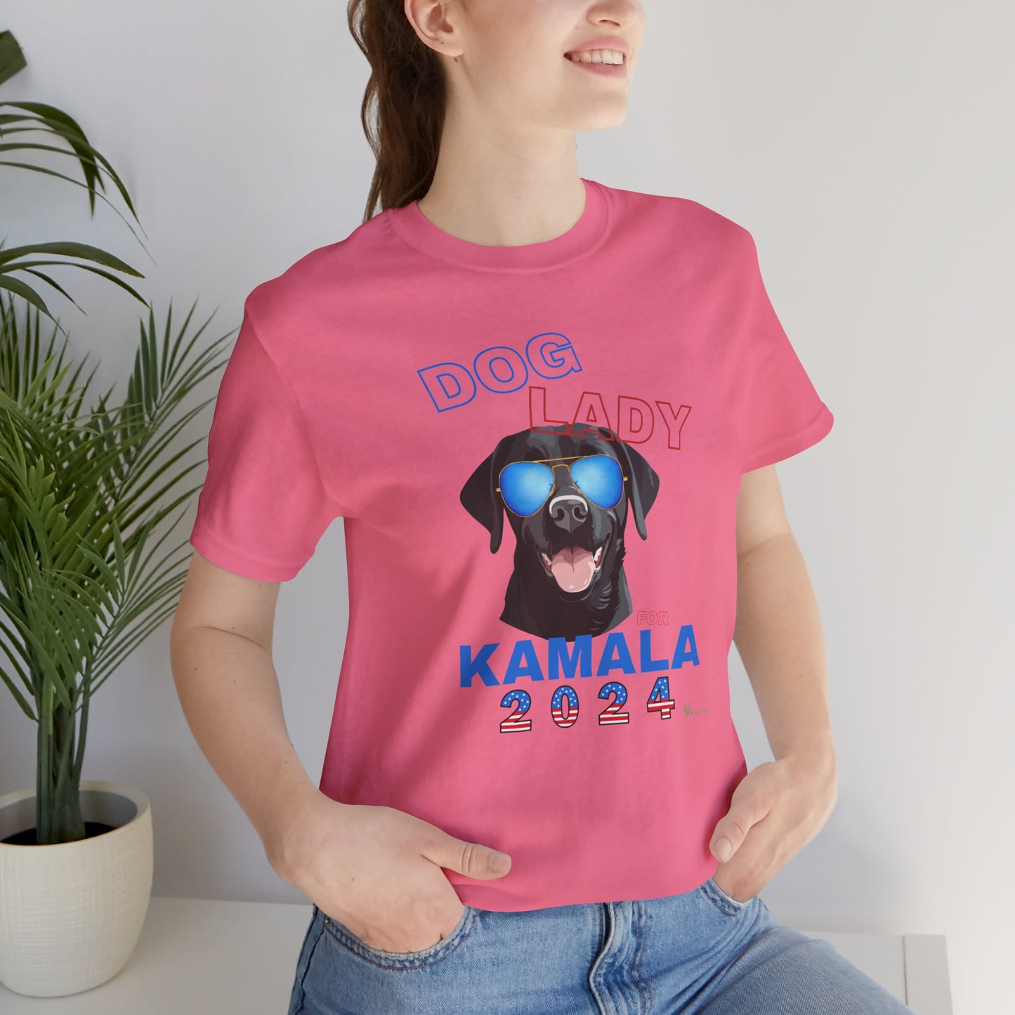 Dog Lady For Kamala Jersey Tee- Black Lab, One-Sided Design