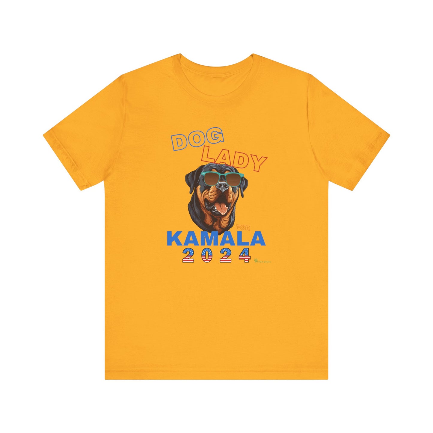 Dog Lady For Kamala Jersey Tee- Rottie, Double-Sided Design