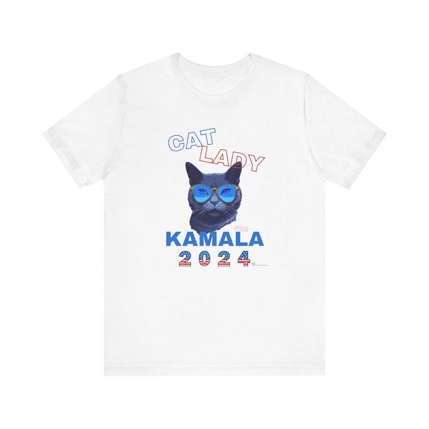 Cat Lady For Kamala Jersey Tee- Black Cat, One-Sided Design