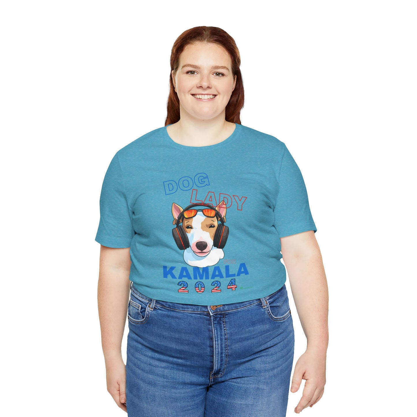 Dog Lady For Kamala Jersey Tee- Jack Russel, Double Sided Design