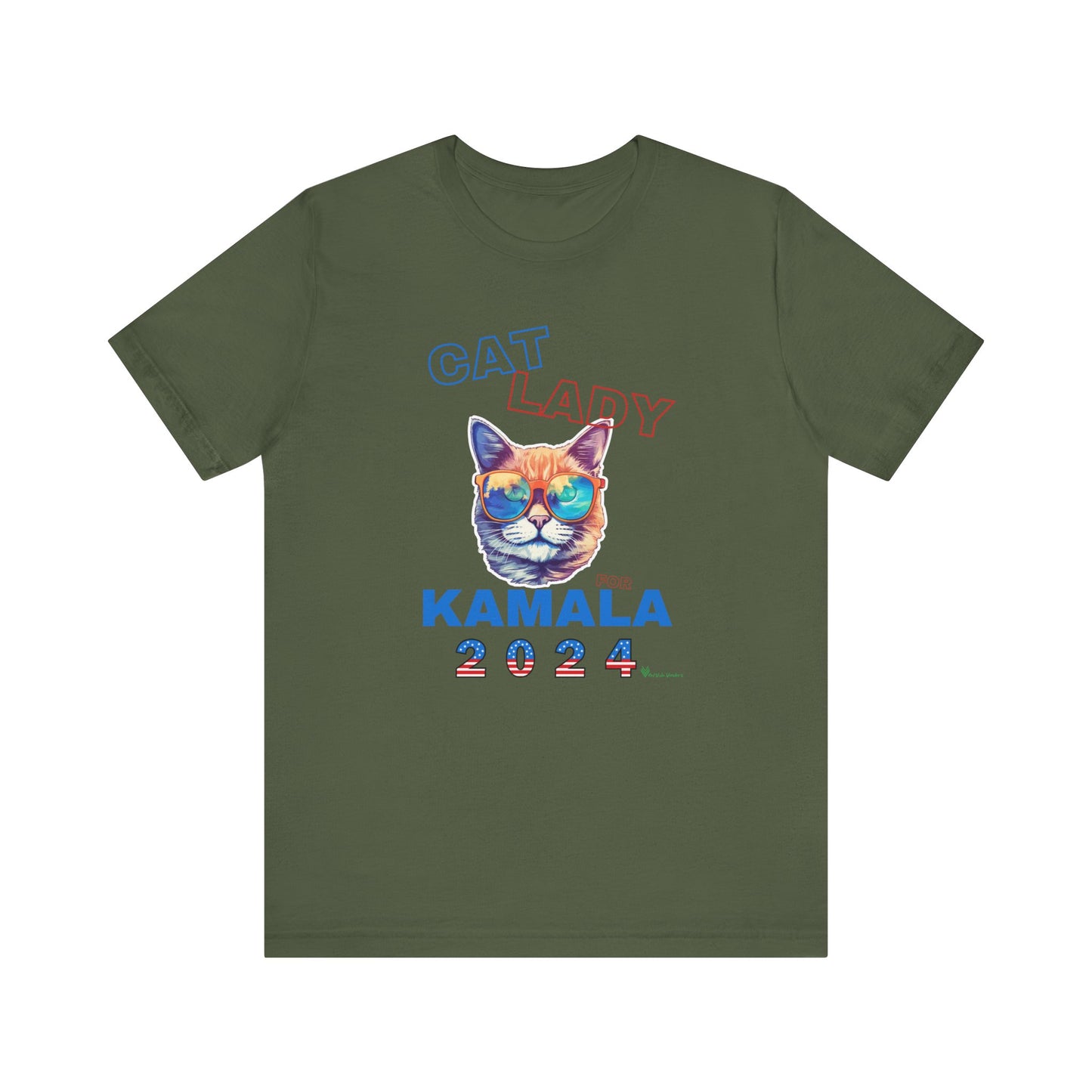 Cat Lady For Kamala Jersey Tee- Orange Tabby #2, One-Sided Design