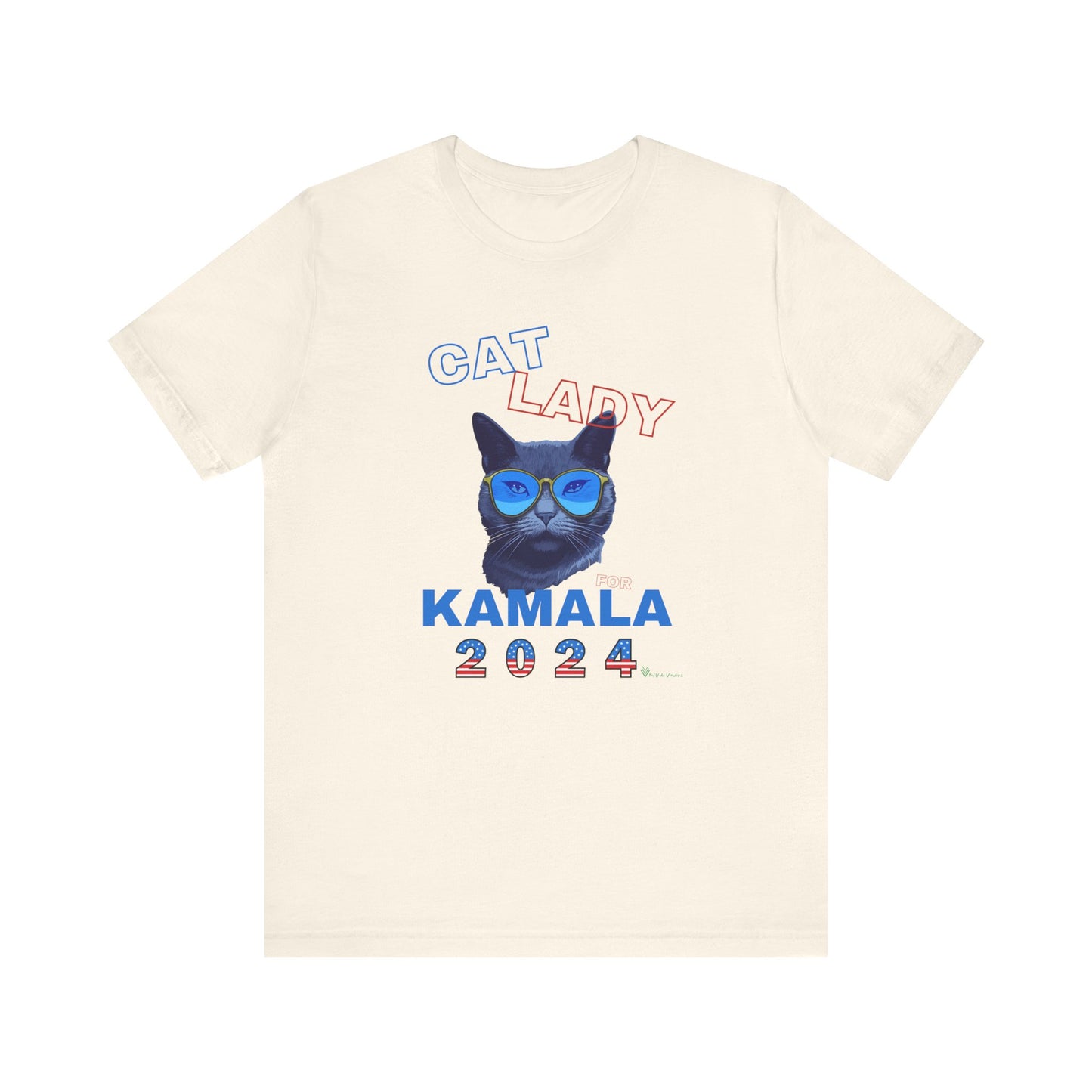 Cat Lady For Kamala Jersey Tee- Black Cat, One-Sided Design