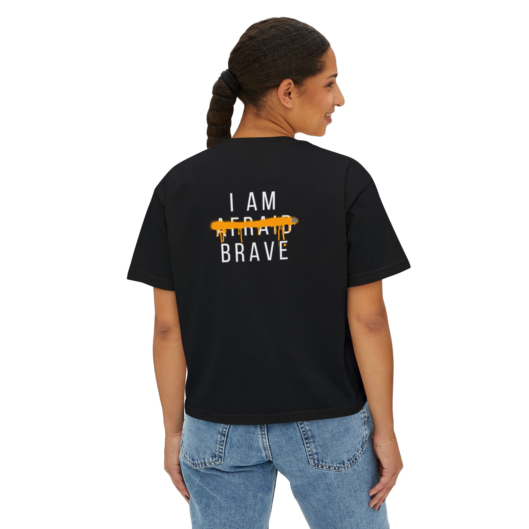 Boxy Crop Tee - I Will Not Obey in Advance Statement Tee
