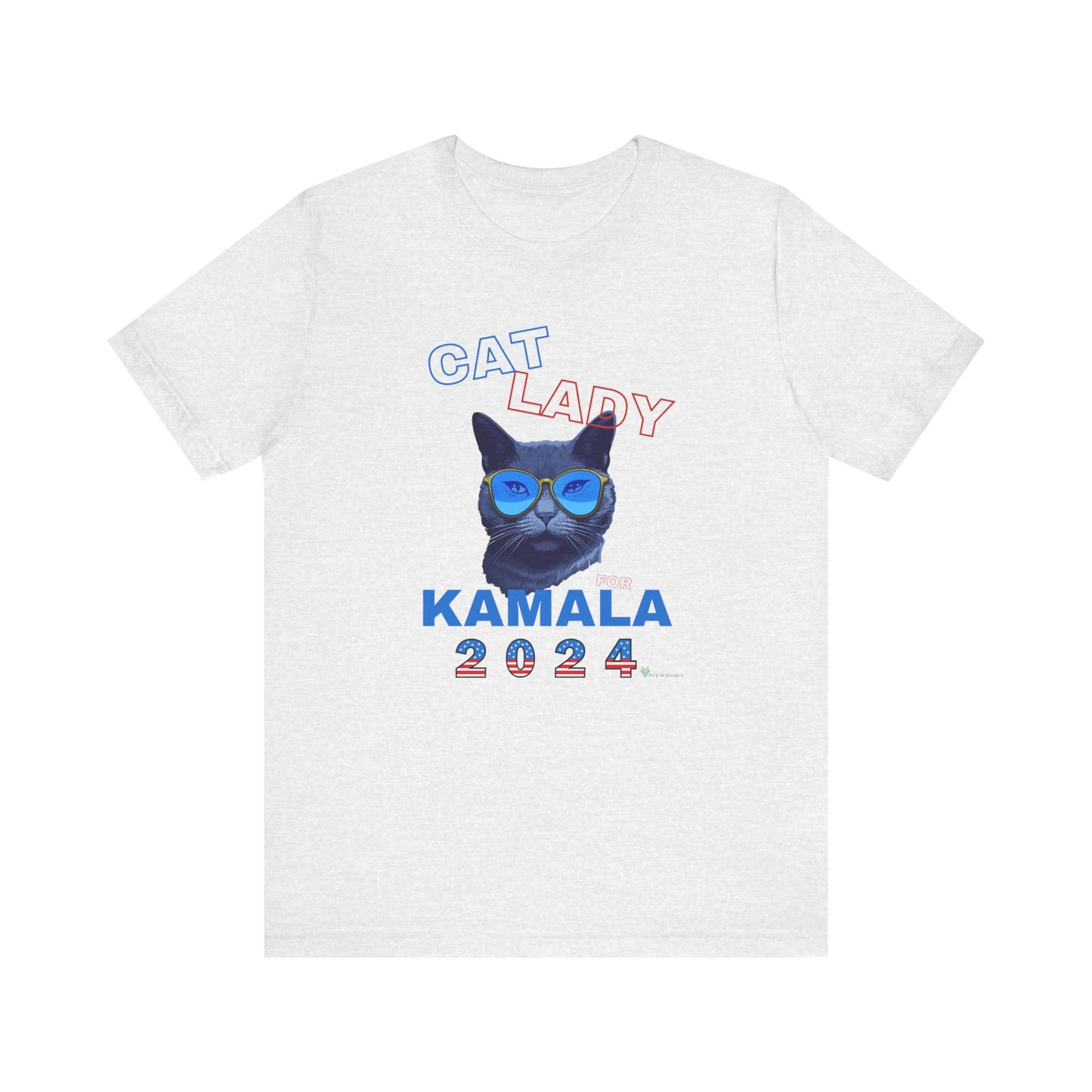 Cat Lady For Kamala Jersey Tee- Black Cat, One-Sided Design