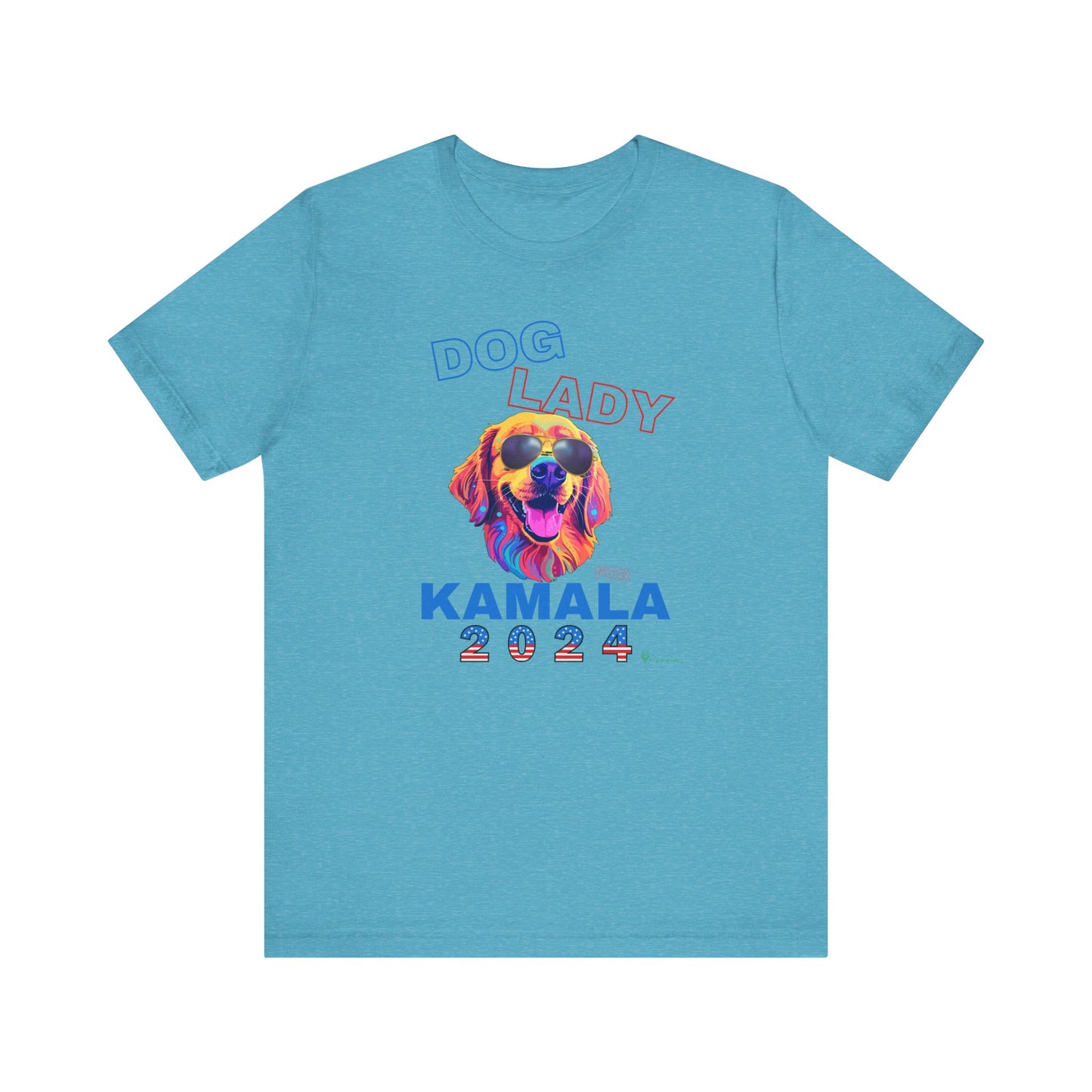 Dog Lady For Kamala Jersey Tee- Golden, Double-Side Design