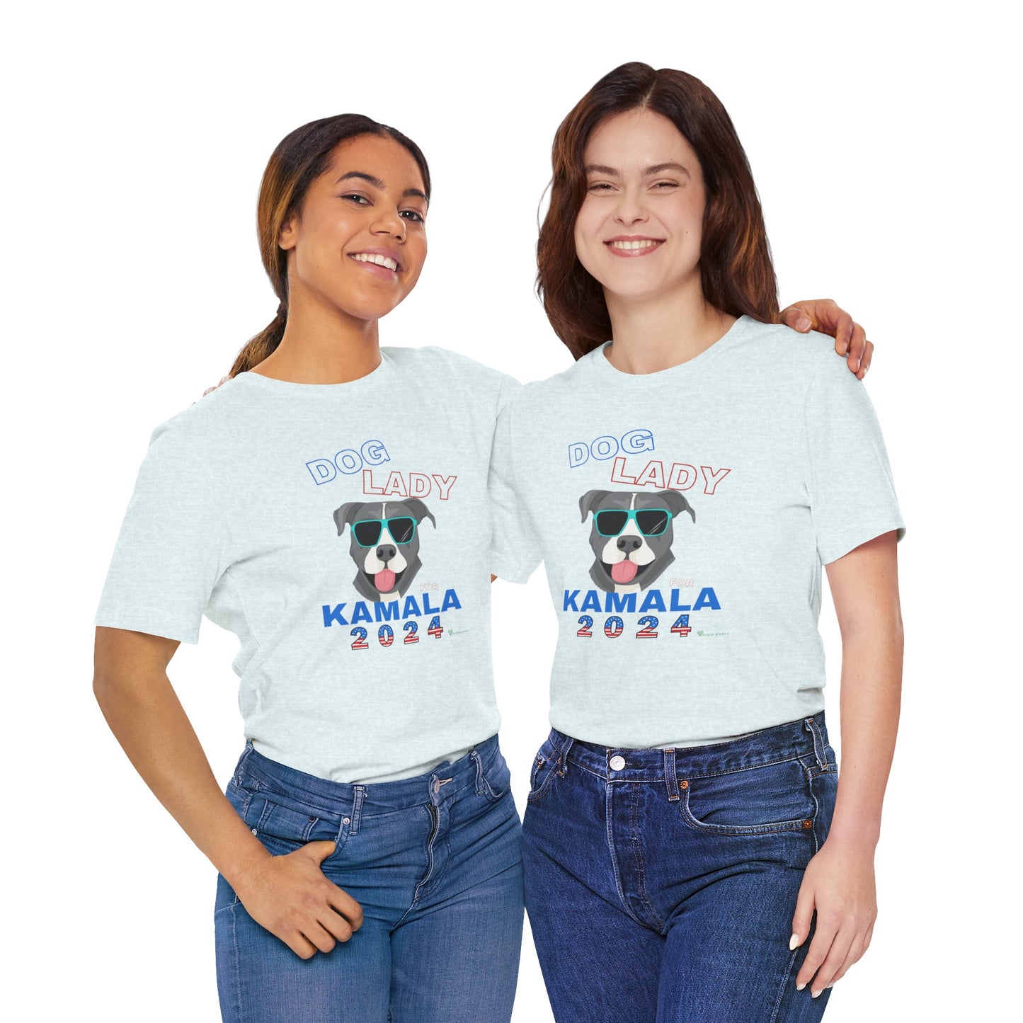 Dog Lady For Kamala Jersey Tee- Pittie, Double Sided Design