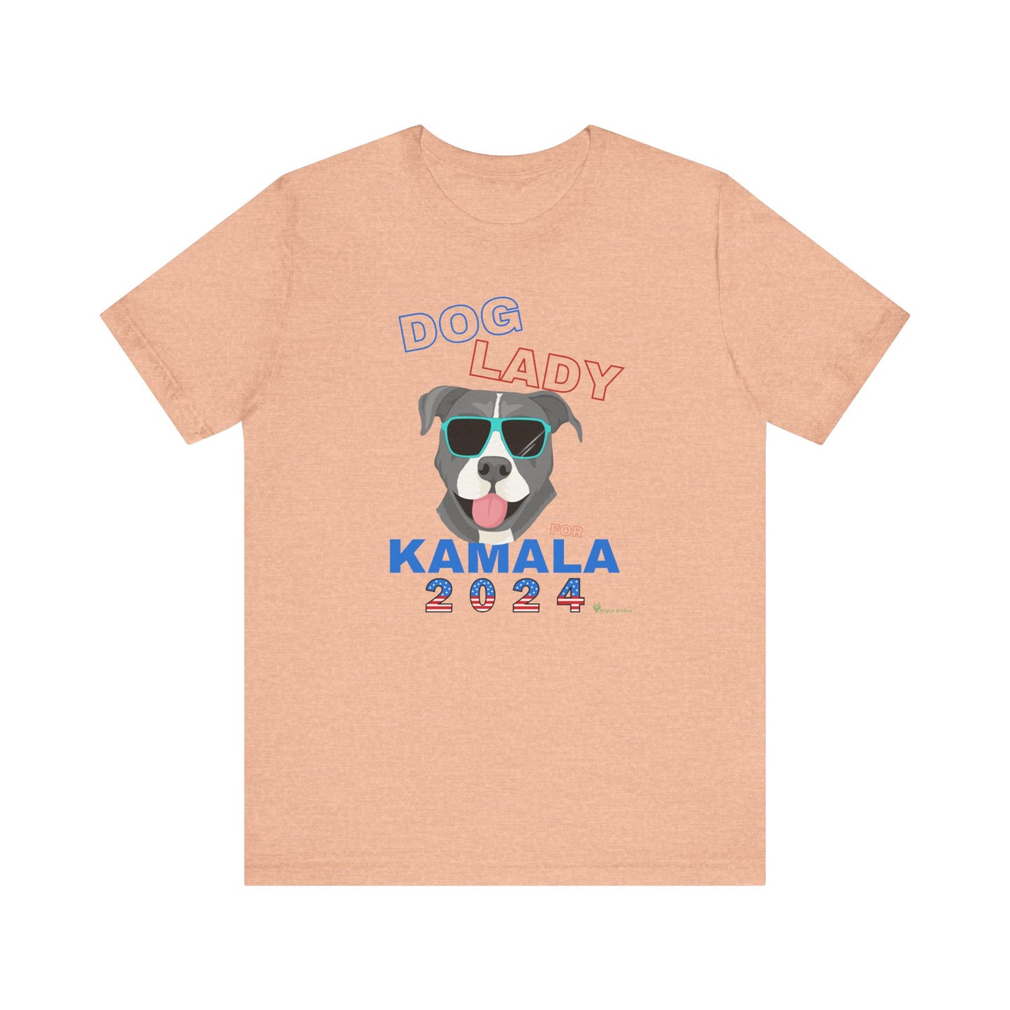 Dog Lady For Kamala Jersey Tee- Pittie, Double Sided Design