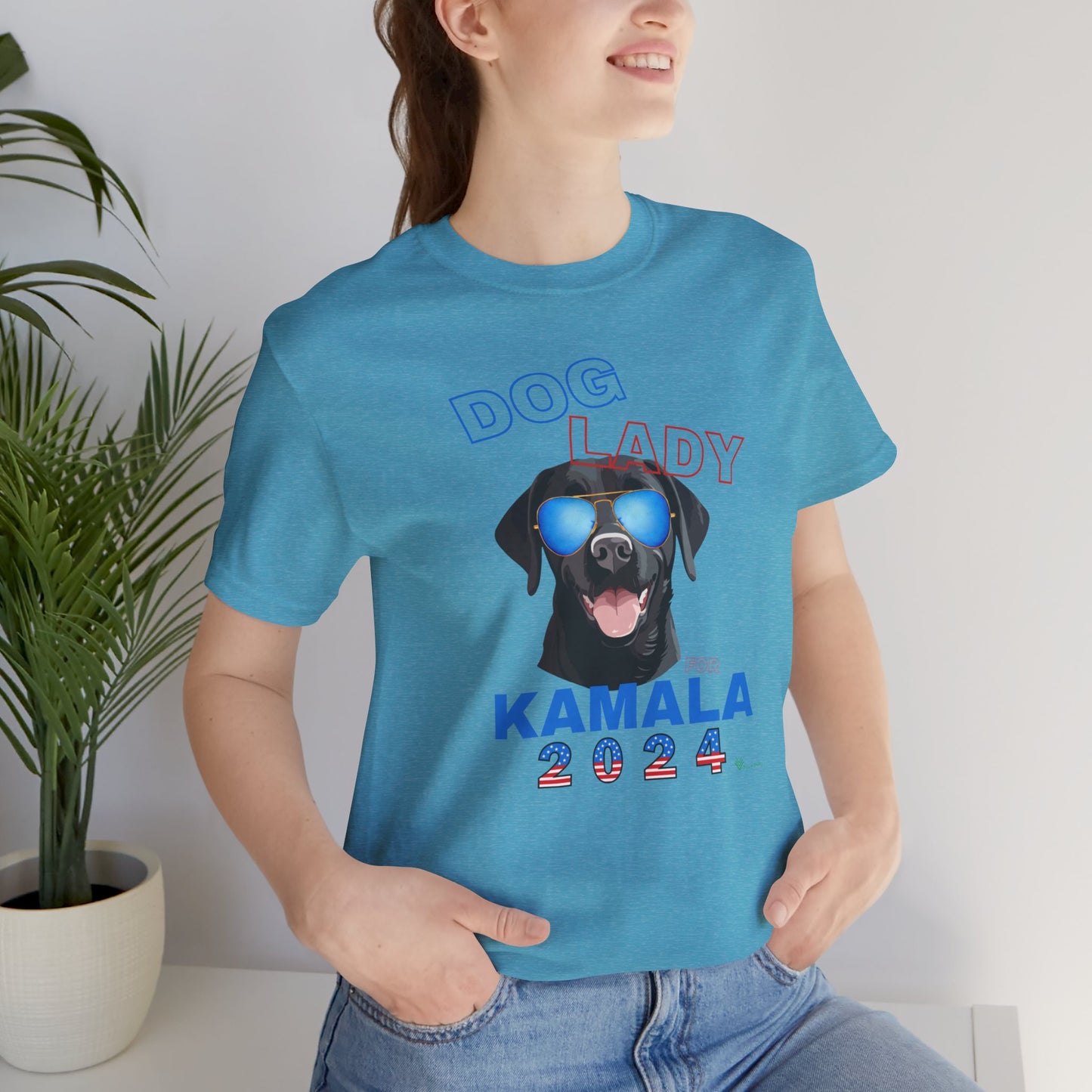 Dog Lady For Kamala Jersey Tee- Black Lab, One-Sided Design