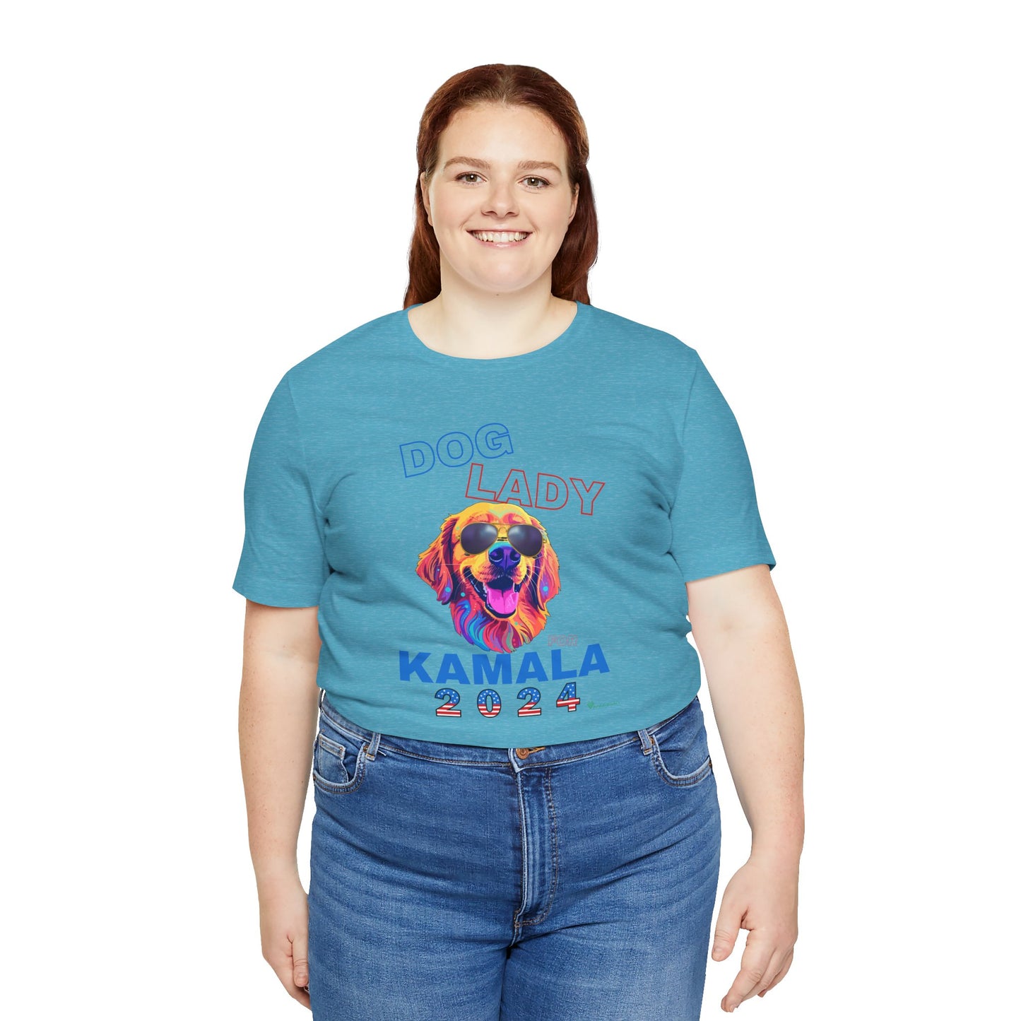 Dog Lady For Kamala Jersey Tee- Golden, One-Sided Design