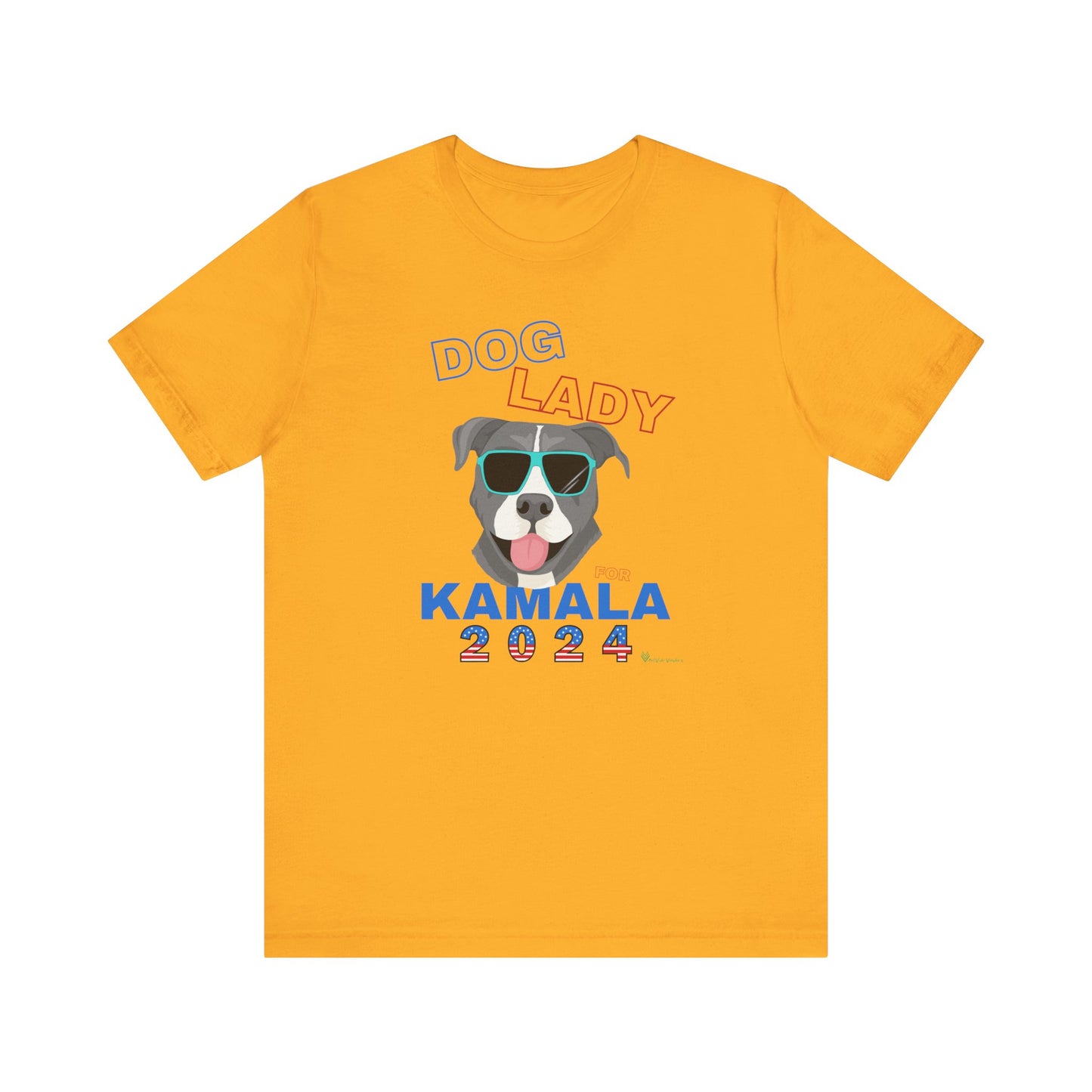 Dog Lady For Kamala Jersey Tee- Pittie, Double Sided Design