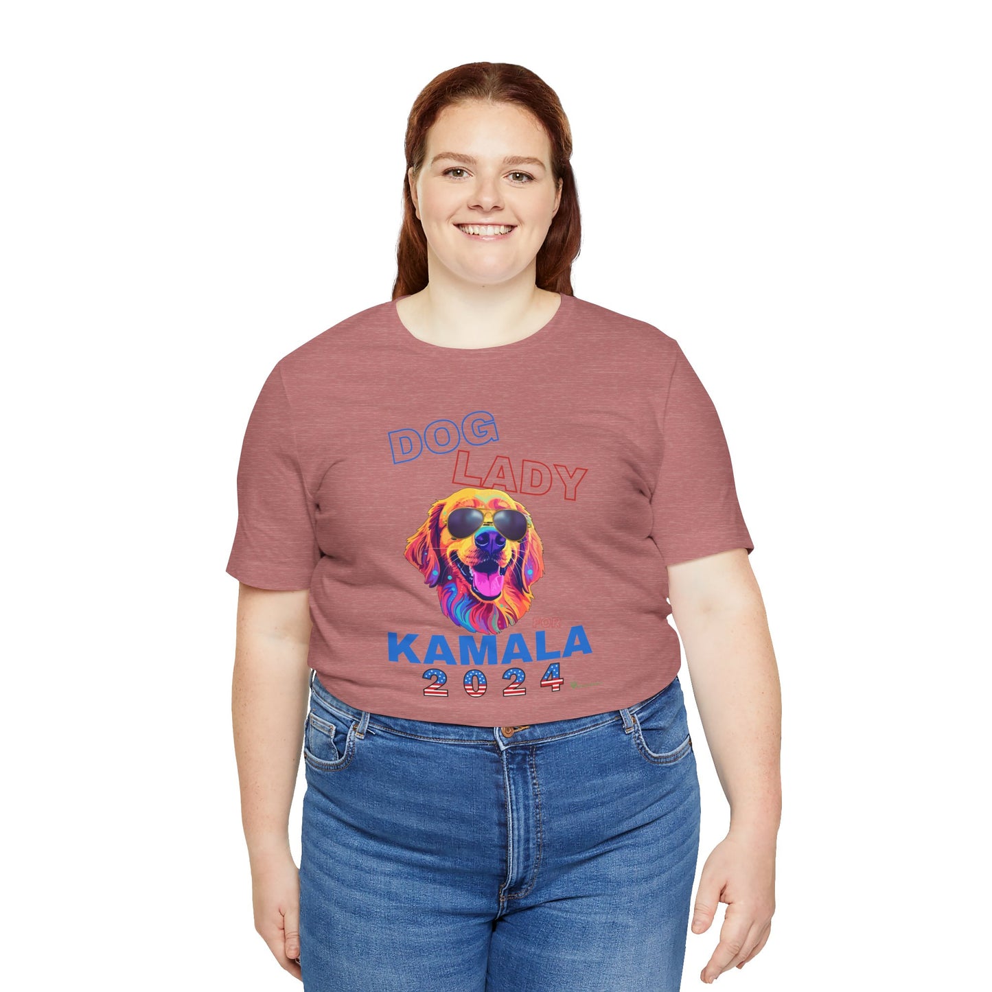 Dog Lady For Kamala Jersey Tee- Golden, One-Sided Design