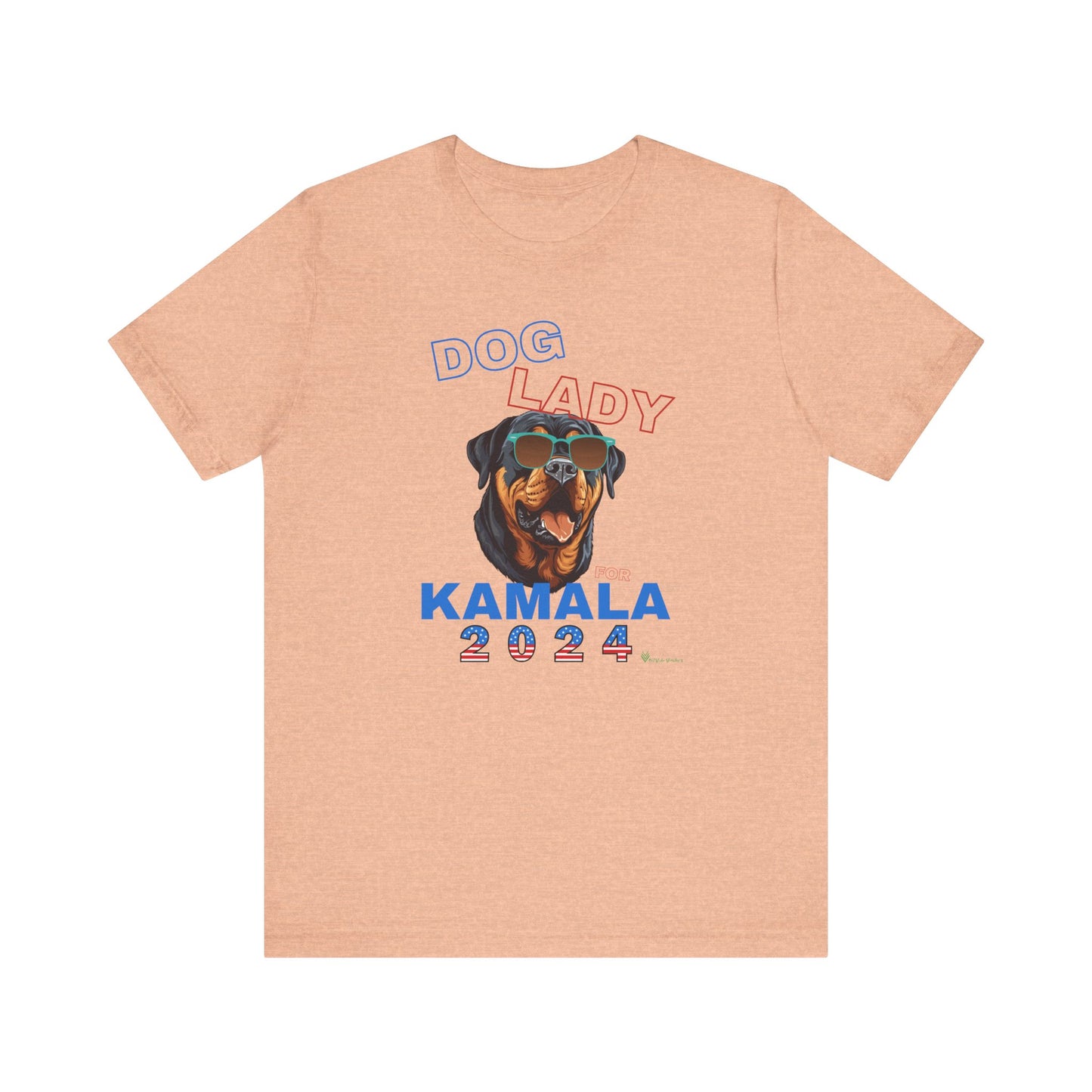 Dog Lady For Kamala Jersey Tee- Rottie, Double-Sided Design