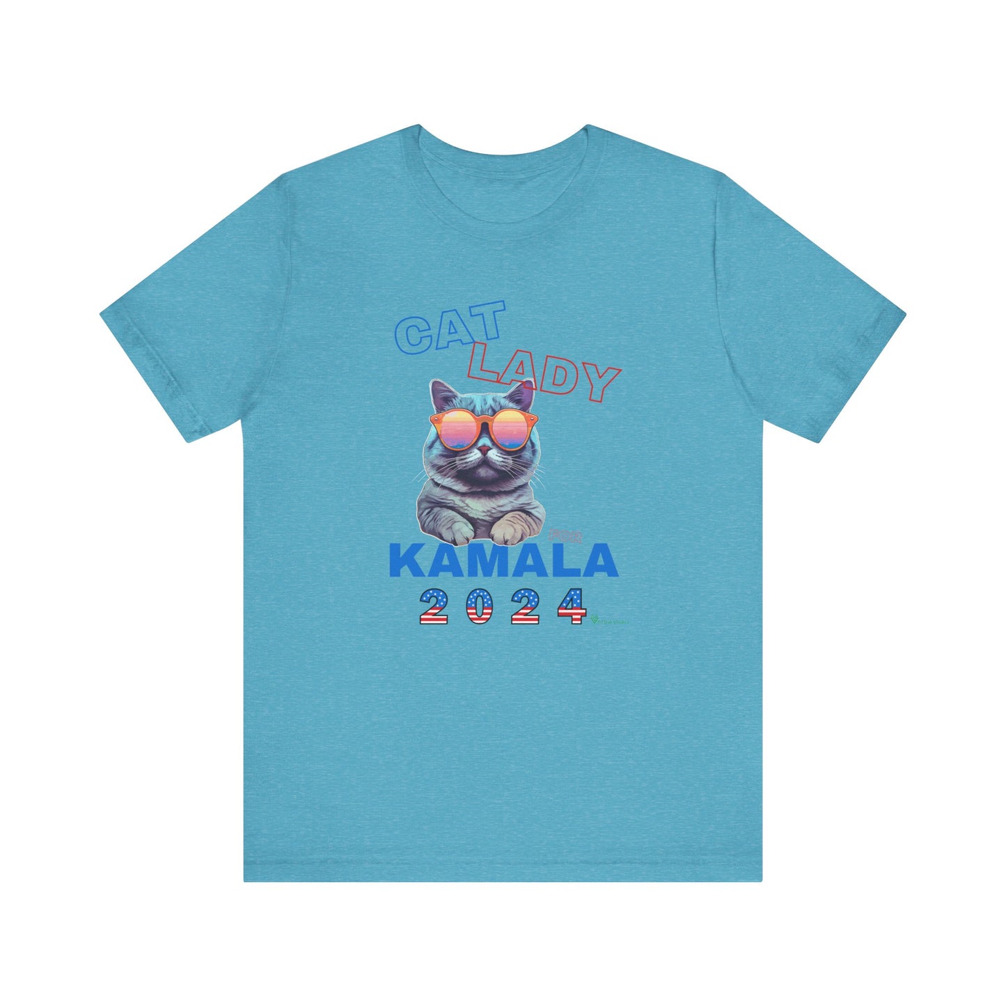 Cat Lady For Kamala Jersey Tee- Gray Cat, One-Sided Design