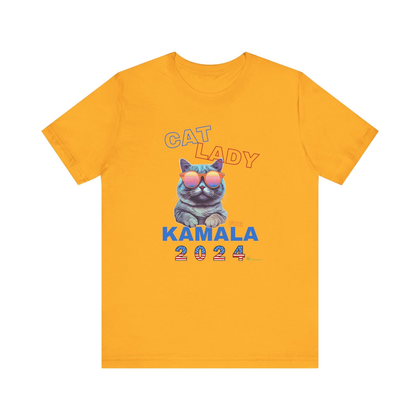 Cat Lady For Kamala Jersey Tee- Gray Cat, One-Sided Design