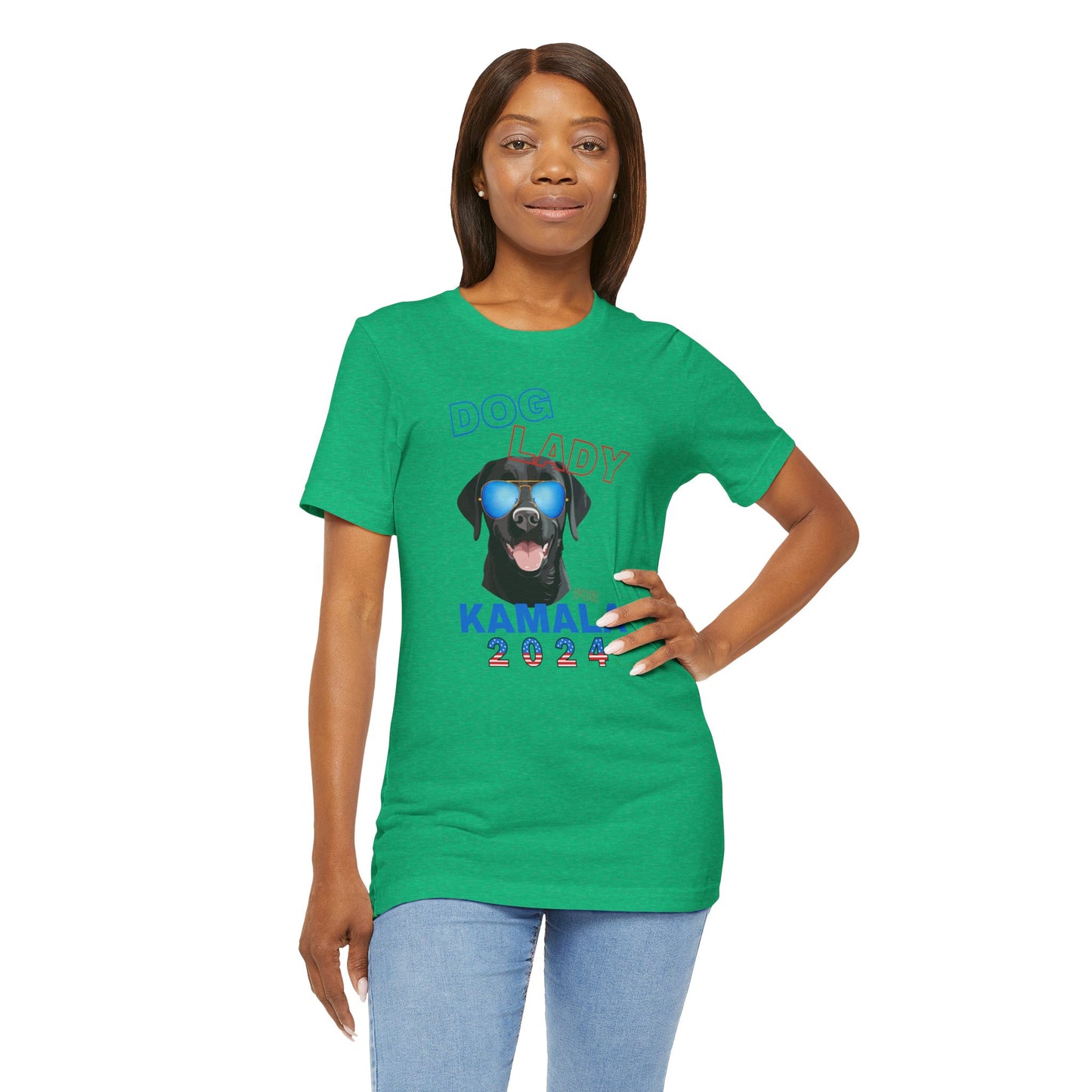 Dog Lady For Kamala Jersey Tee- Black Lab, One-Sided Design