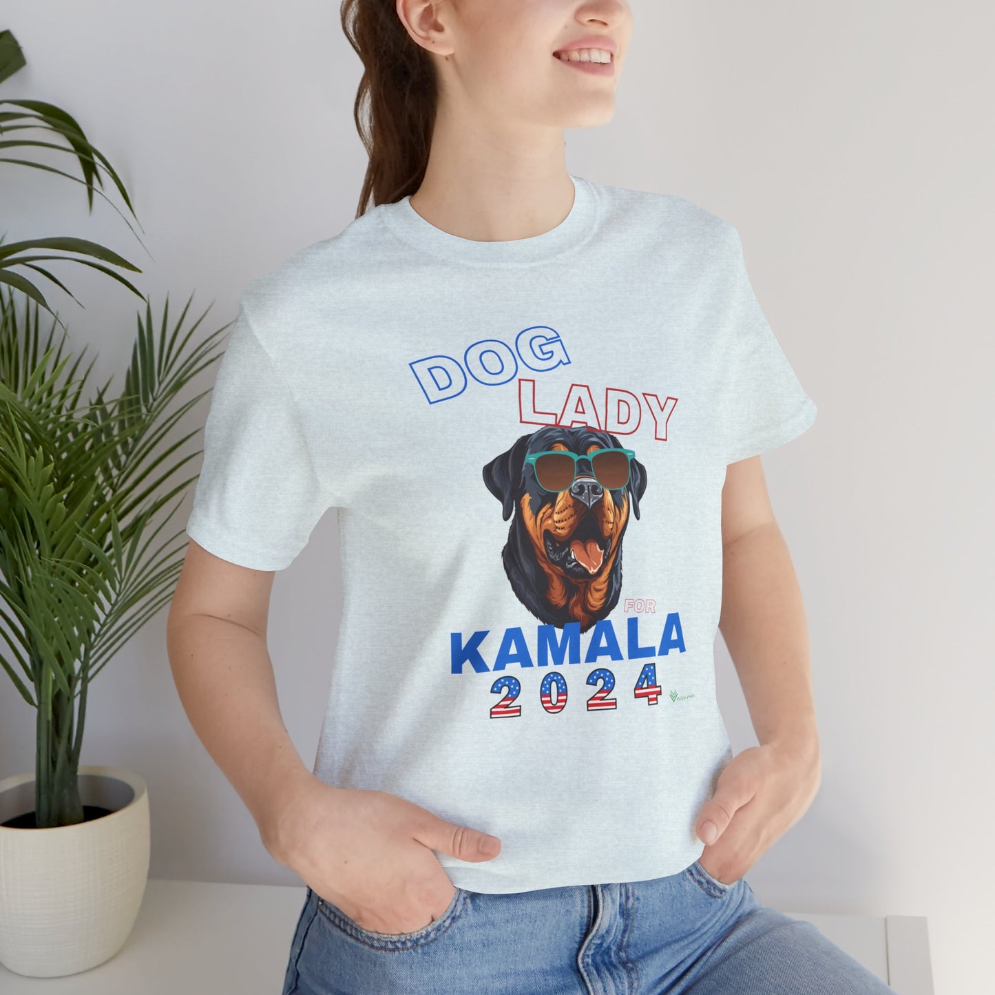 Dog Lady For Kamala Jersey Tee- Rottie, One-Sided Design