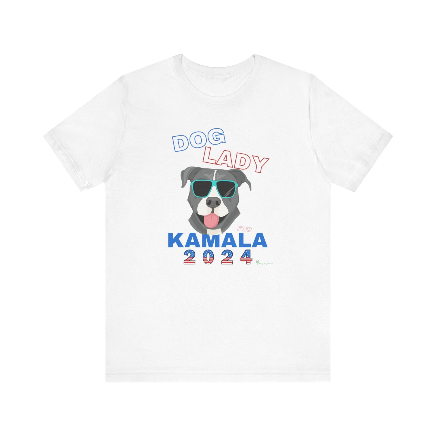 Dog Lady For Kamala Jersey Tee- Pittie, Double Sided Design