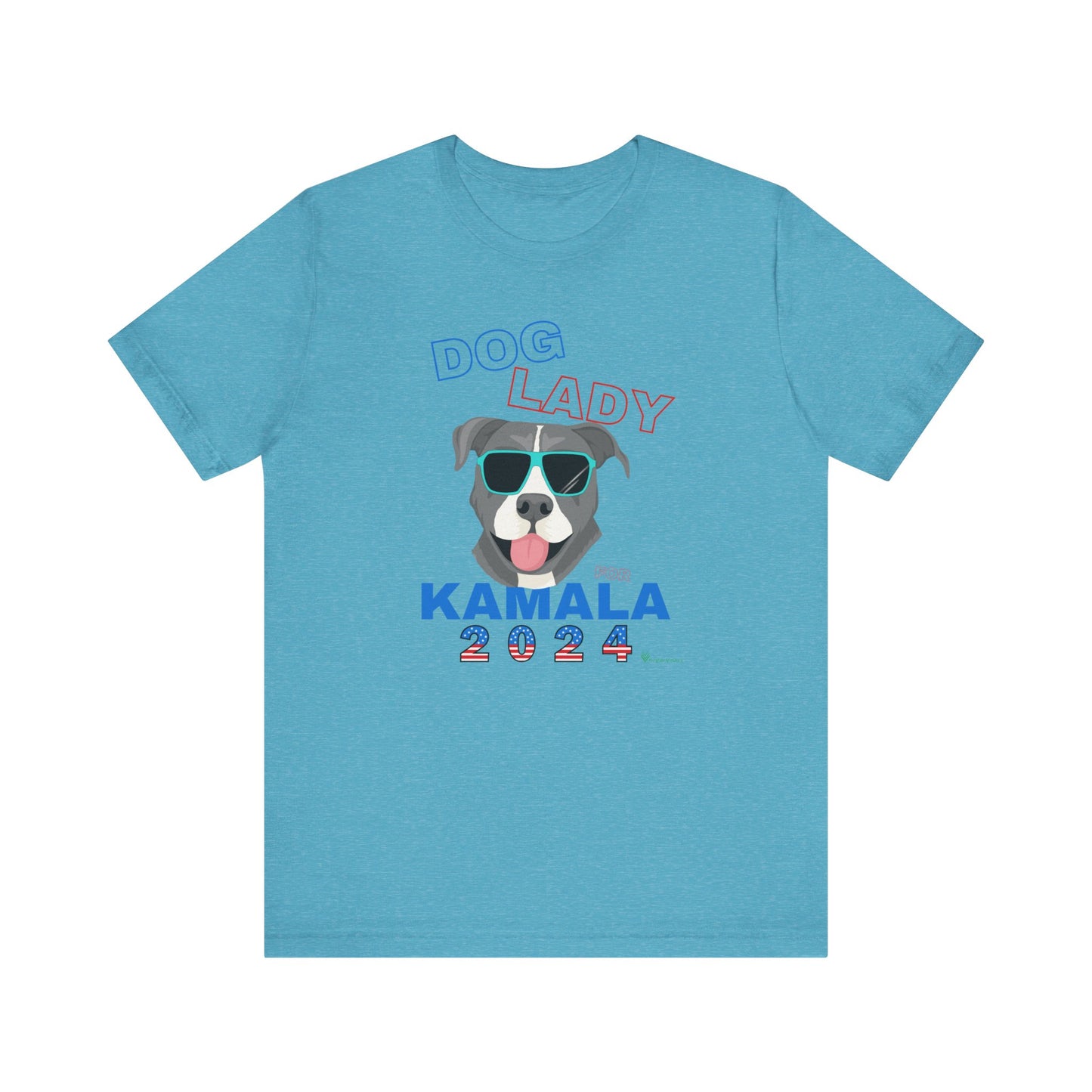 Dog Lady For Kamala Jersey Tee- Pittie, Double Sided Design