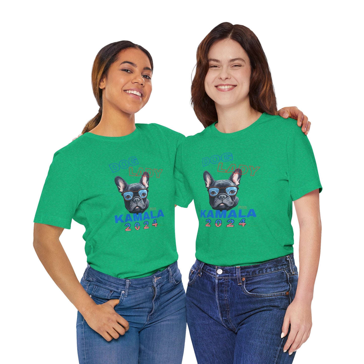 Dog Lady For Kamala Jersey Tee- Frenchie, One-Sided Design