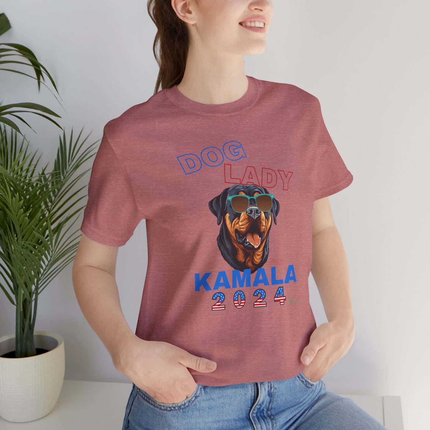 Dog Lady For Kamala Jersey Tee- Rottie, One-Sided Design