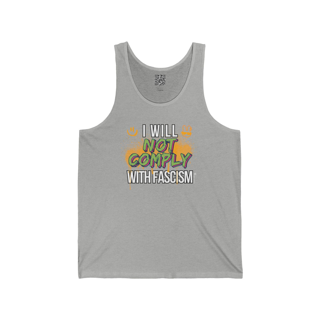 I Will Not Comply With Fascism Tank – Graffiti Protest Tank Top