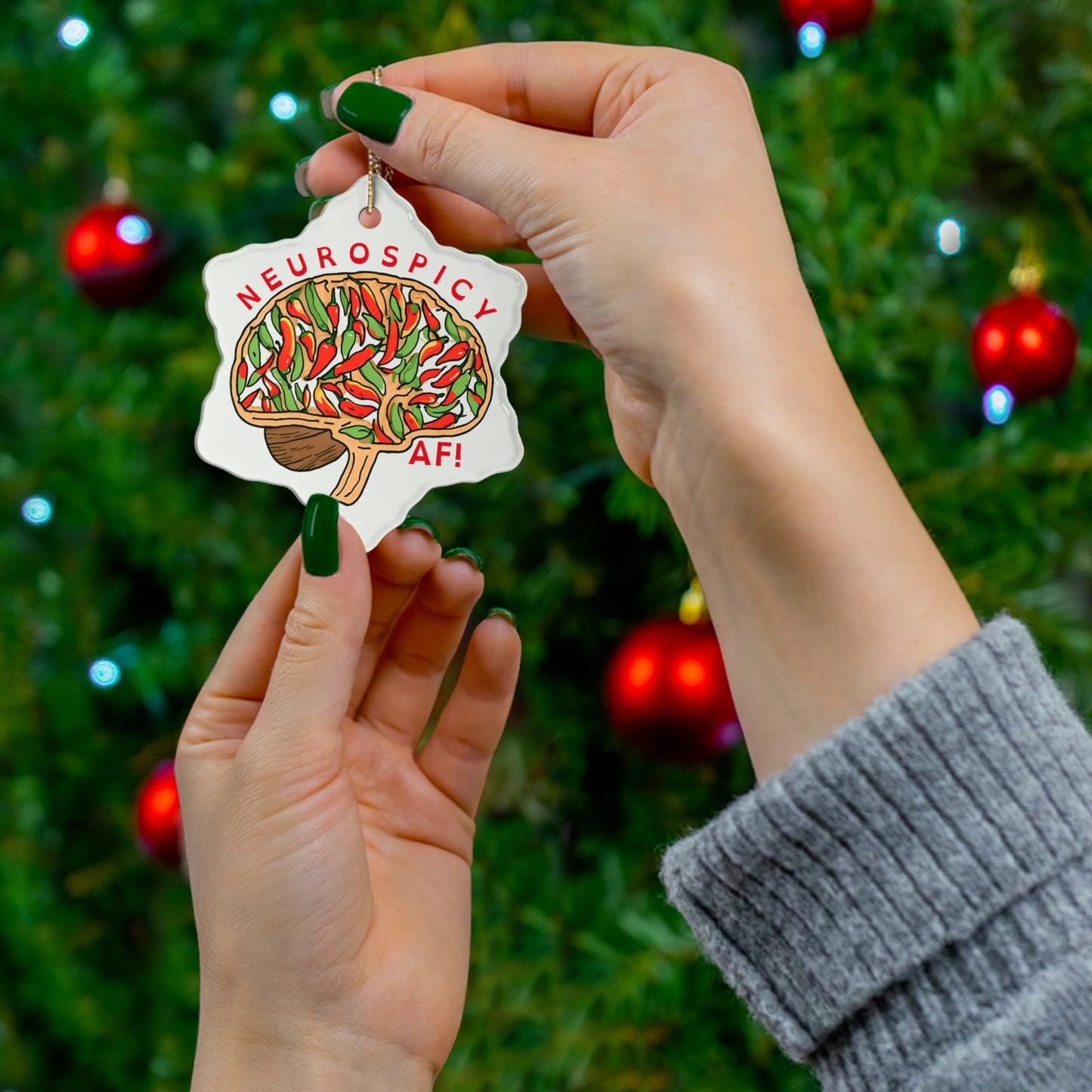 Neurospicy Ceramic Ornament – Celebrate Neurodivergent Brilliance This Holiday Season