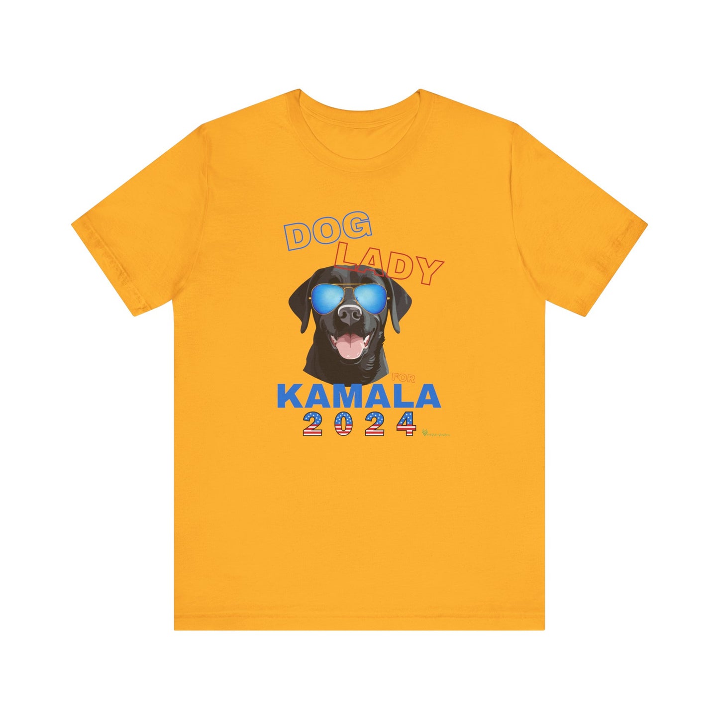 Dog Lady For Kamala Jersey Tee- Black Lab, Double-Sided Design