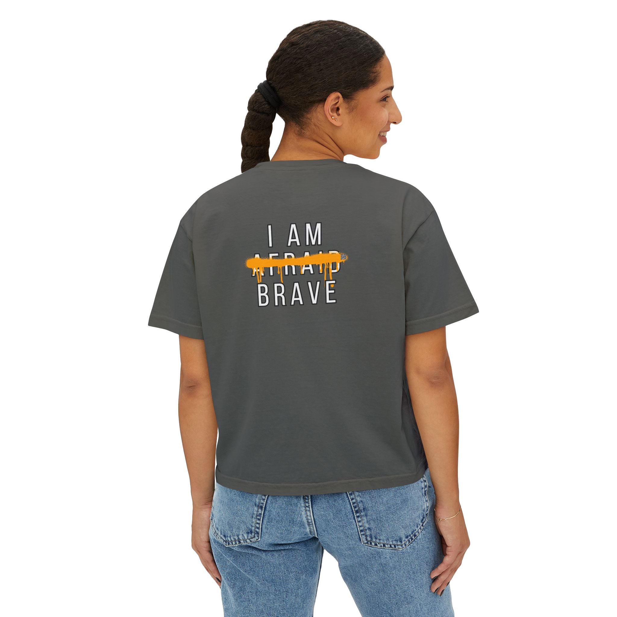 Boxy Crop Tee - I Will Not Obey in Advance Statement Tee