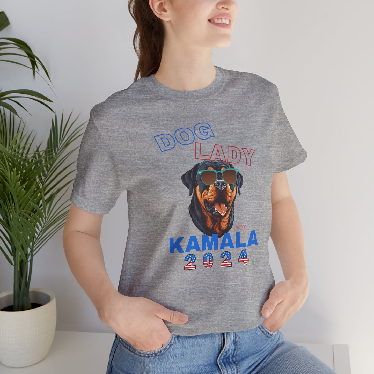 Dog Lady For Kamala Jersey Tee- Rottie, One-Sided Design