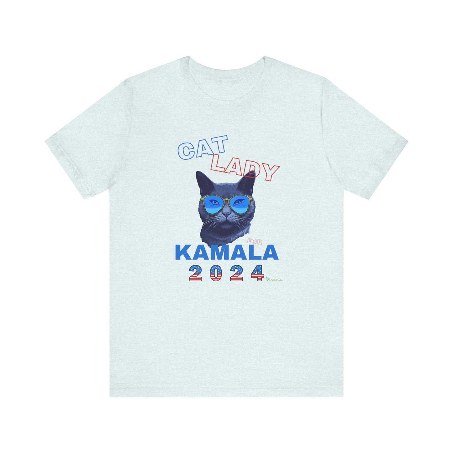 Cat Lady For Kamala Jersey Tee- Black Cat, One-Sided Design