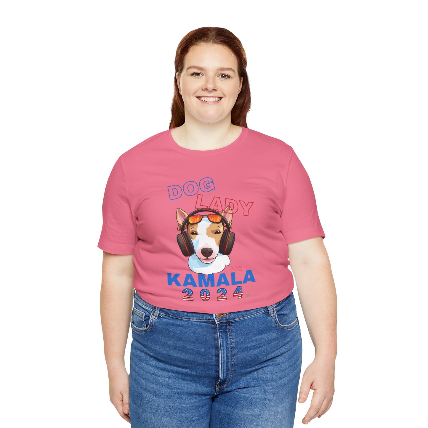 Dog Lady For Kamala Jersey Tee- Jack Russel, Double Sided Design