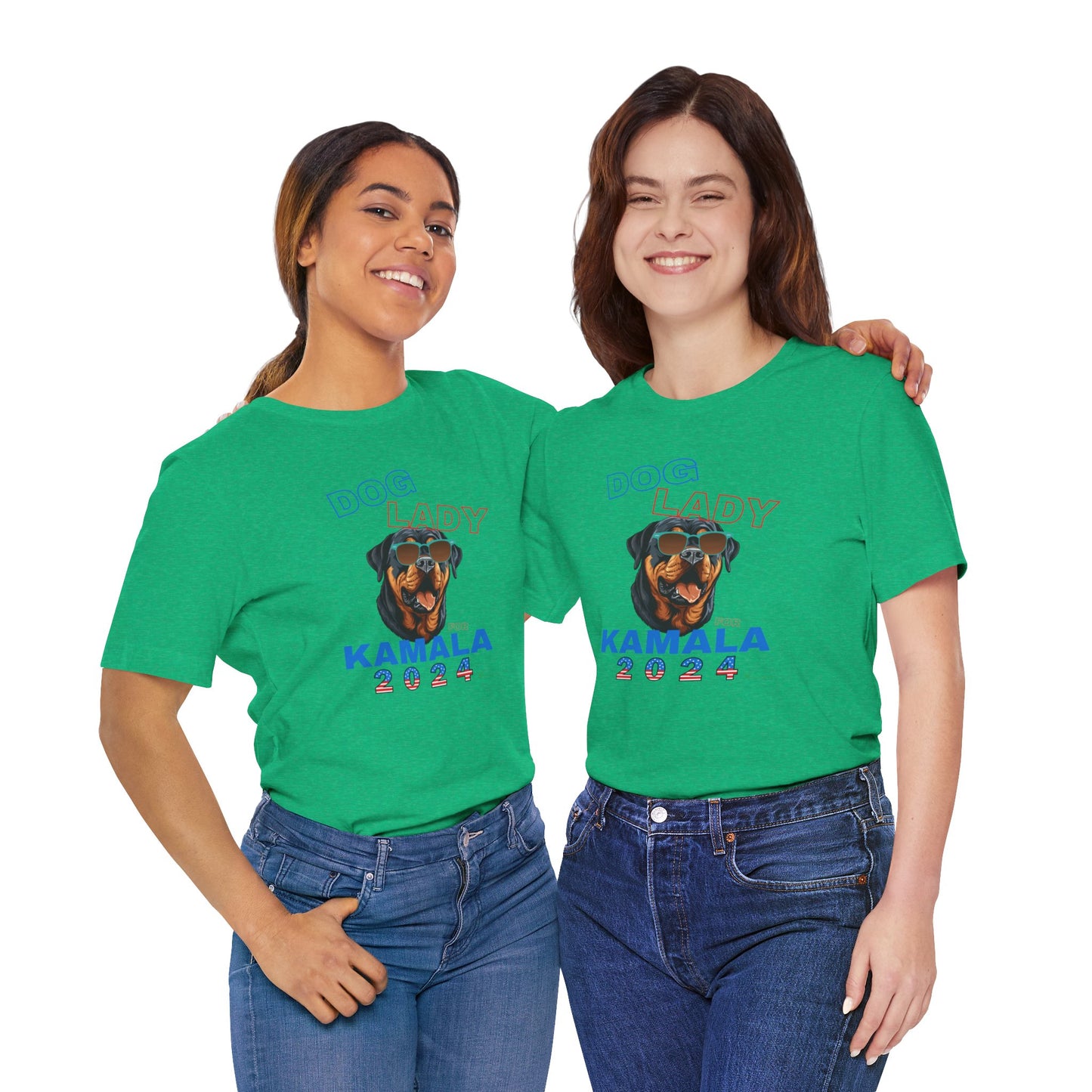 Dog Lady For Kamala Jersey Tee- Rottie, One-Sided Design