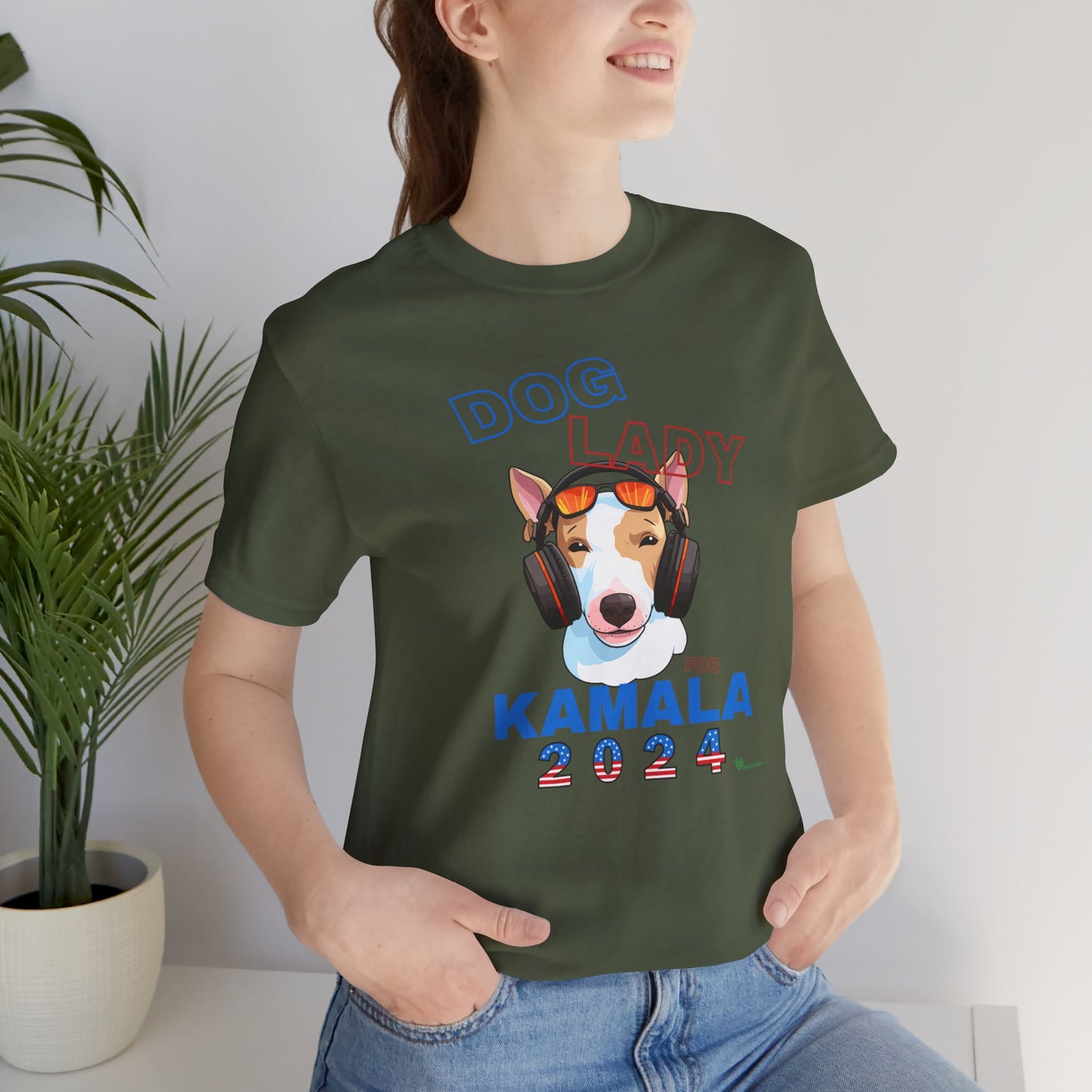 Dog Lady For Kamala Jersey Tee- Jack Russel, Double Sided Design