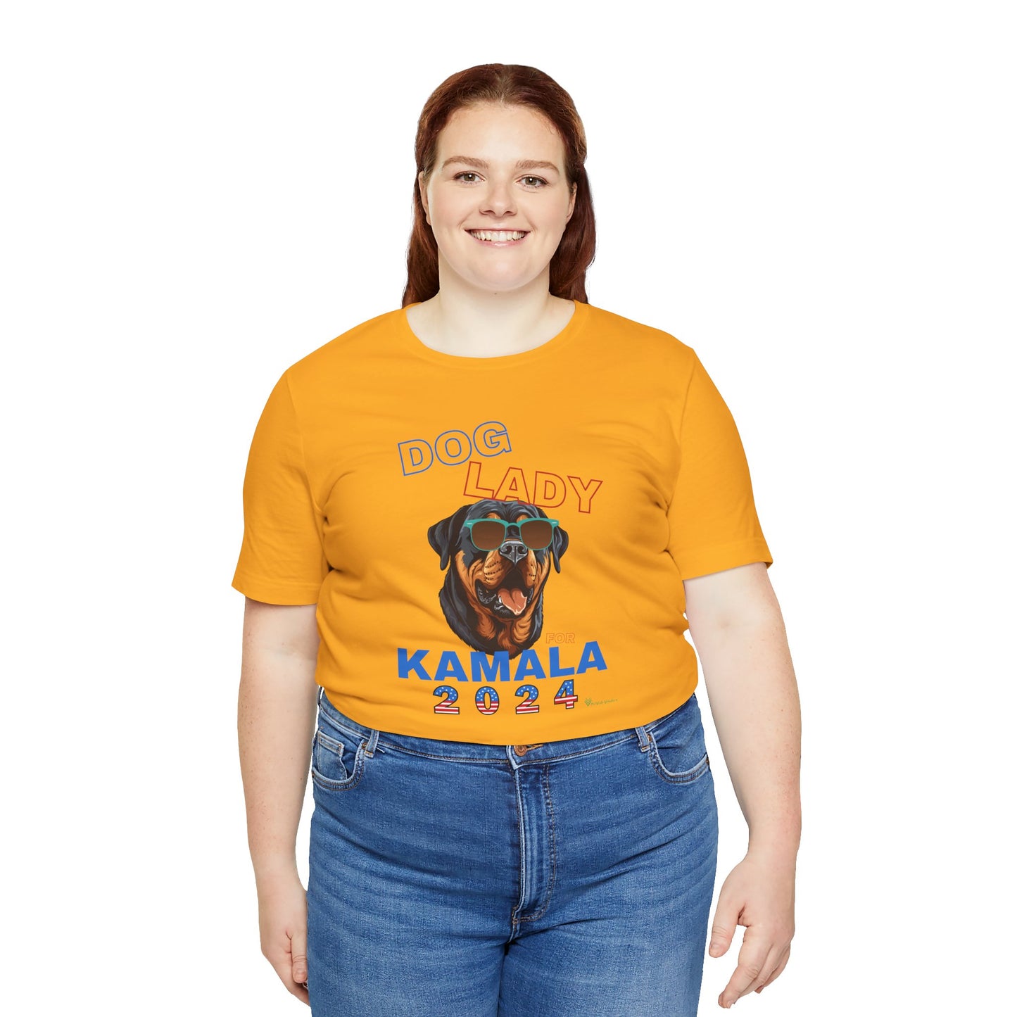 Dog Lady For Kamala Jersey Tee- Rottie, One-Sided Design