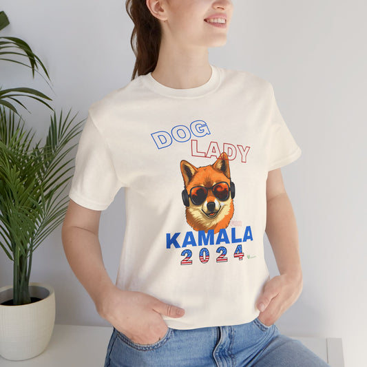 Dog Lady For Kamala Jersey Tee- Shiba Inu, One-Sided Design