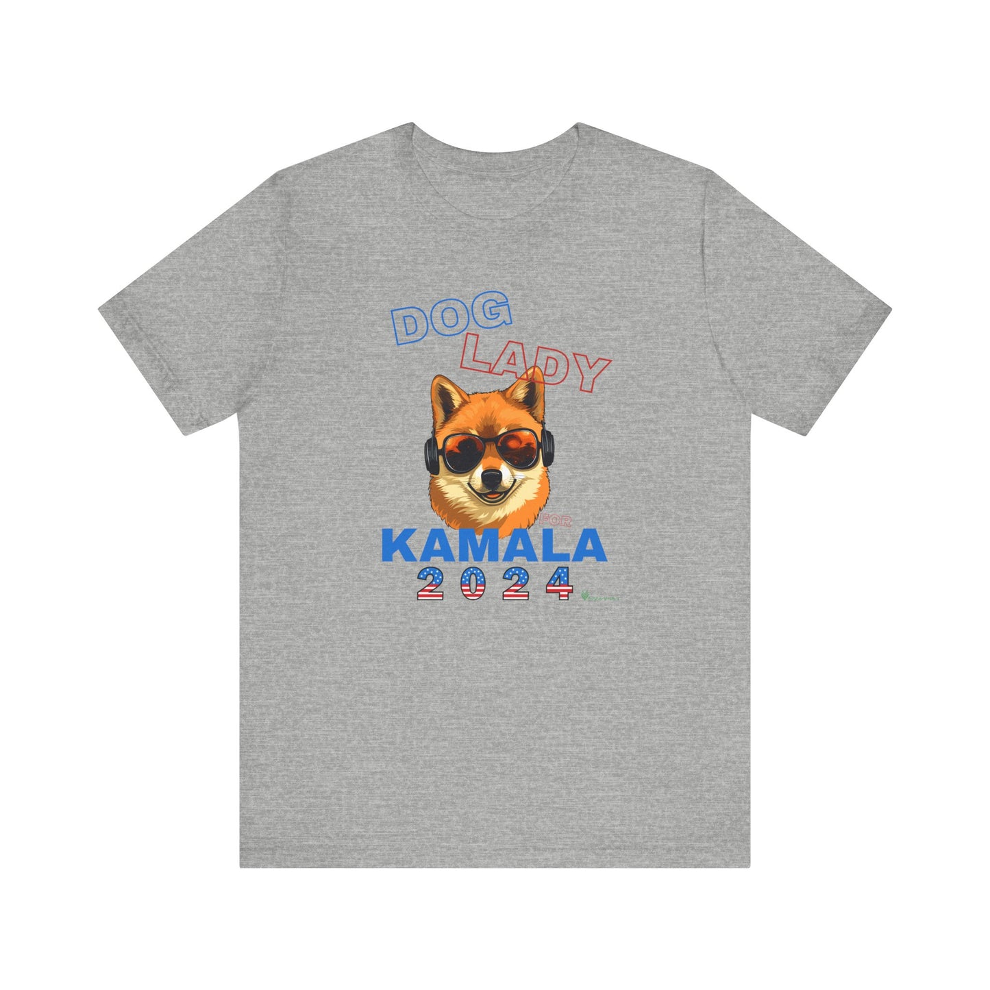 Dog Lady For Kamala Jersey Tee- Shiba Inu, Double-Sided Design