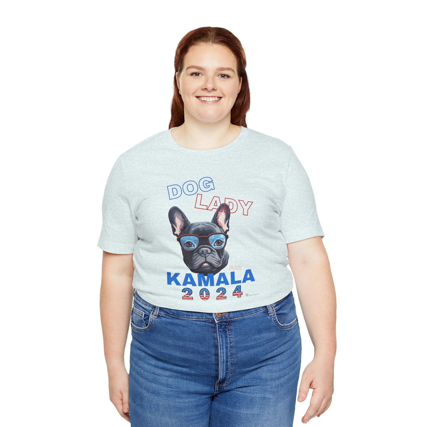 Dog Lady For Kamala Jersey Tee- Frenchie, One-Sided Design